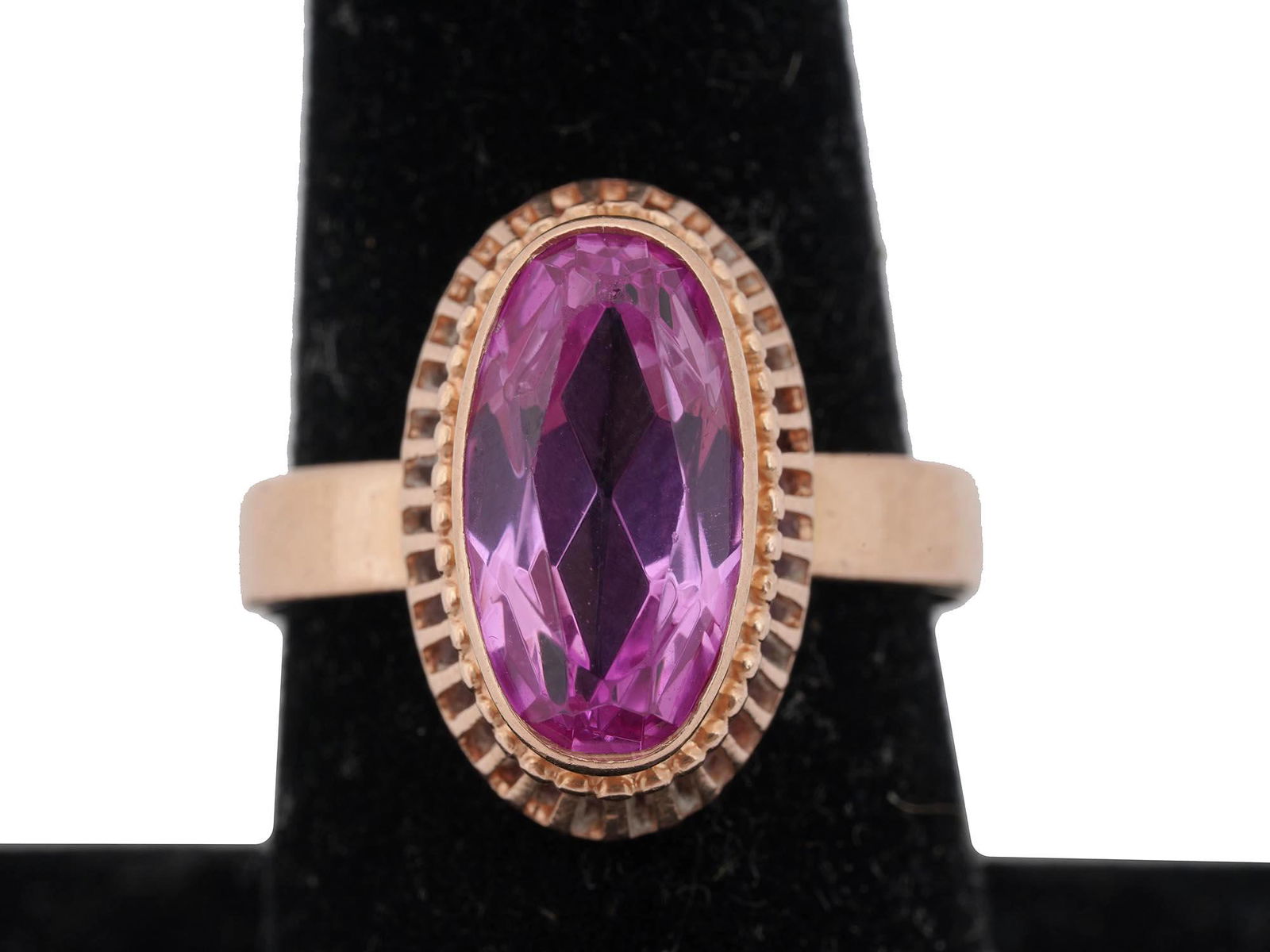 RUSSIAN SOVIET 583 GOLD RING WITH AMETHYST STONE (1 of 4)