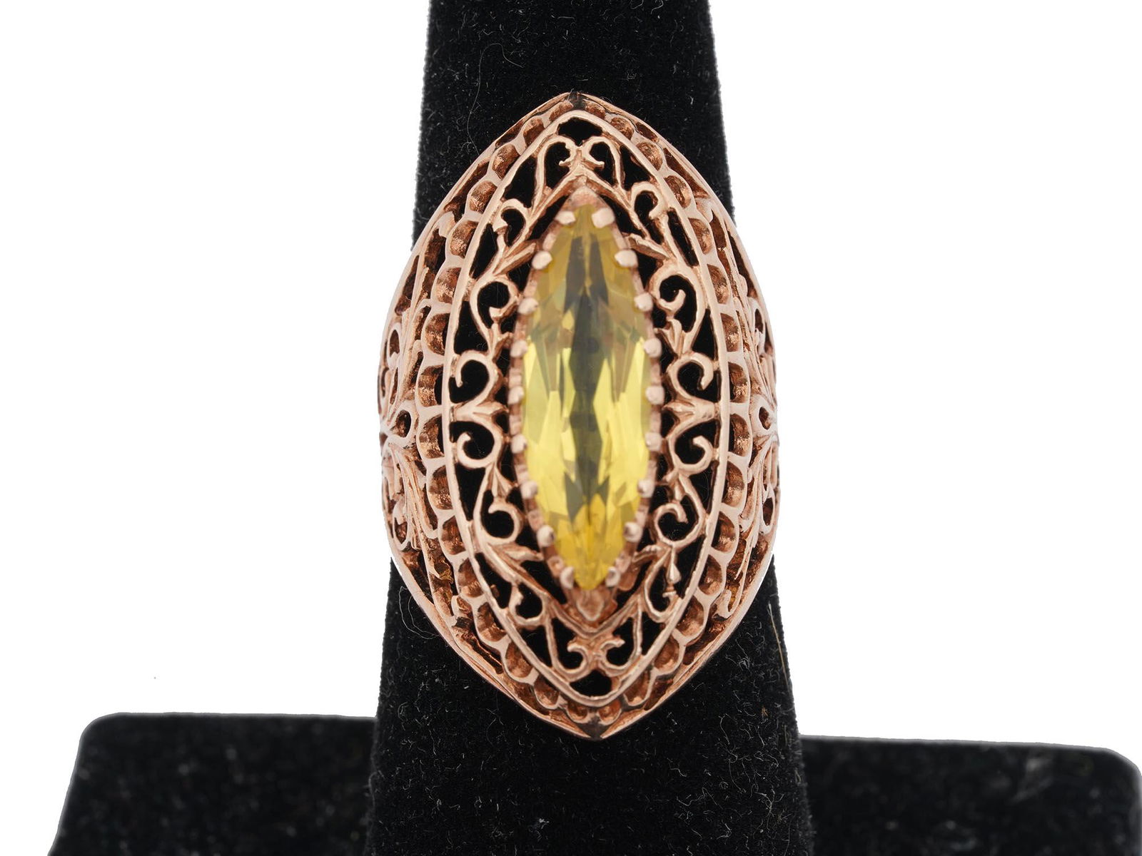 RUSSIAN SOVIET 583 GOLD RING WITH A CITRINE STONE (1 of 4)