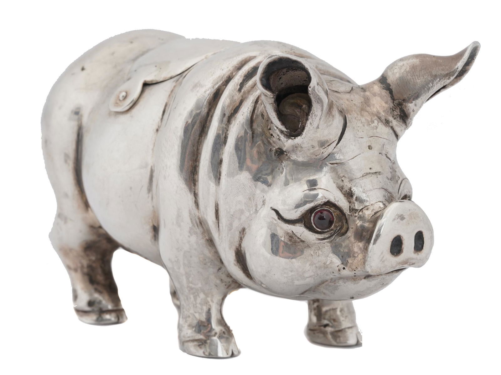 RUSSIAN 84 SILVER PIG FIGURAL SPICE CONTAINER (1 of 8)