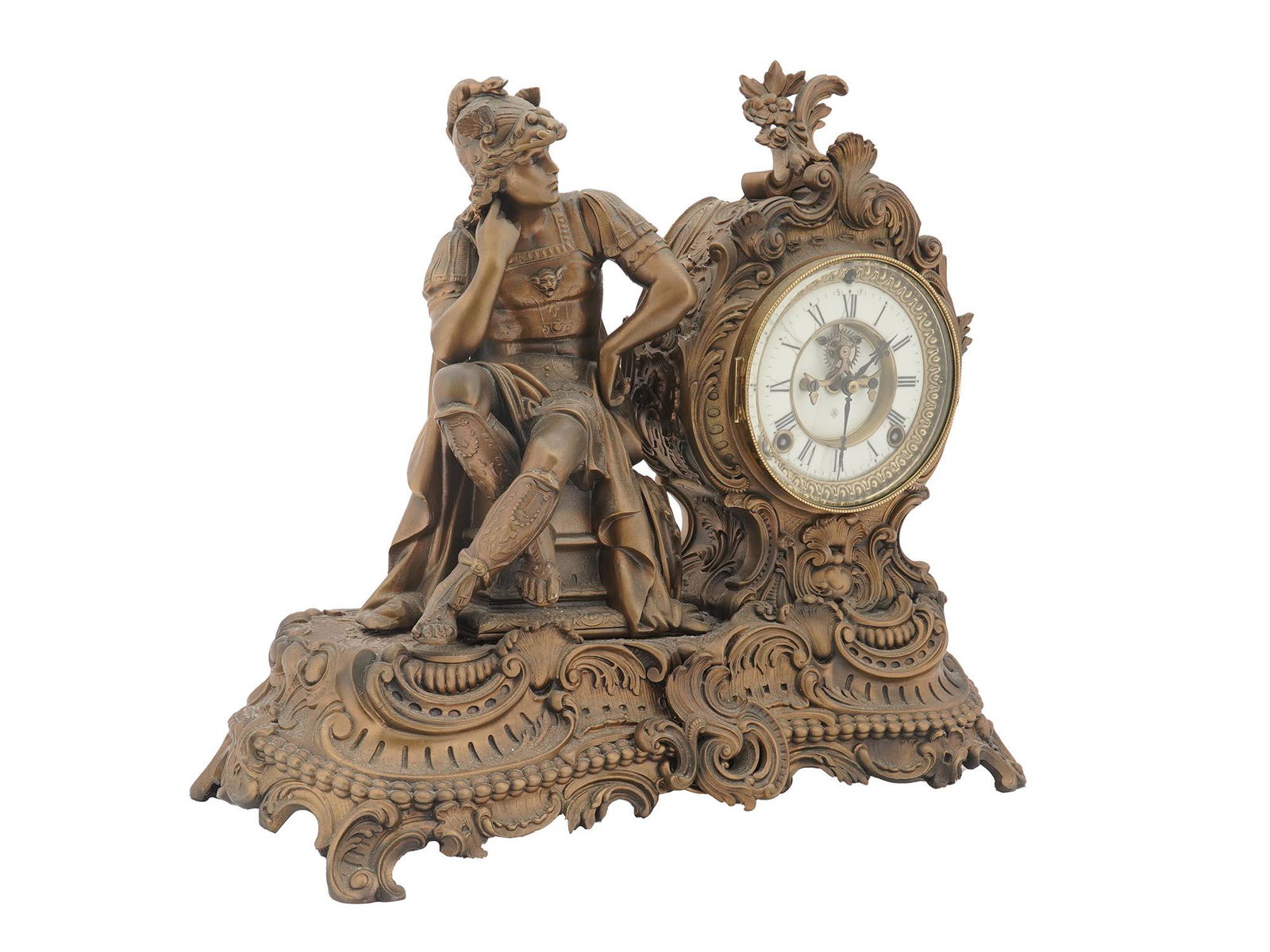 ANTIQUE 19TH CENT BRONZE MANTEL CLOCK BY ANSONIA (1 of 10)
