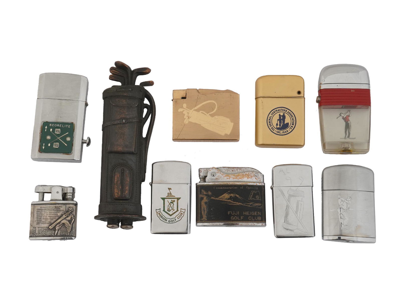 VINTAGE RARE NOVELTY POCKET GOLF THEMED LIGHTERS (1 of 5)