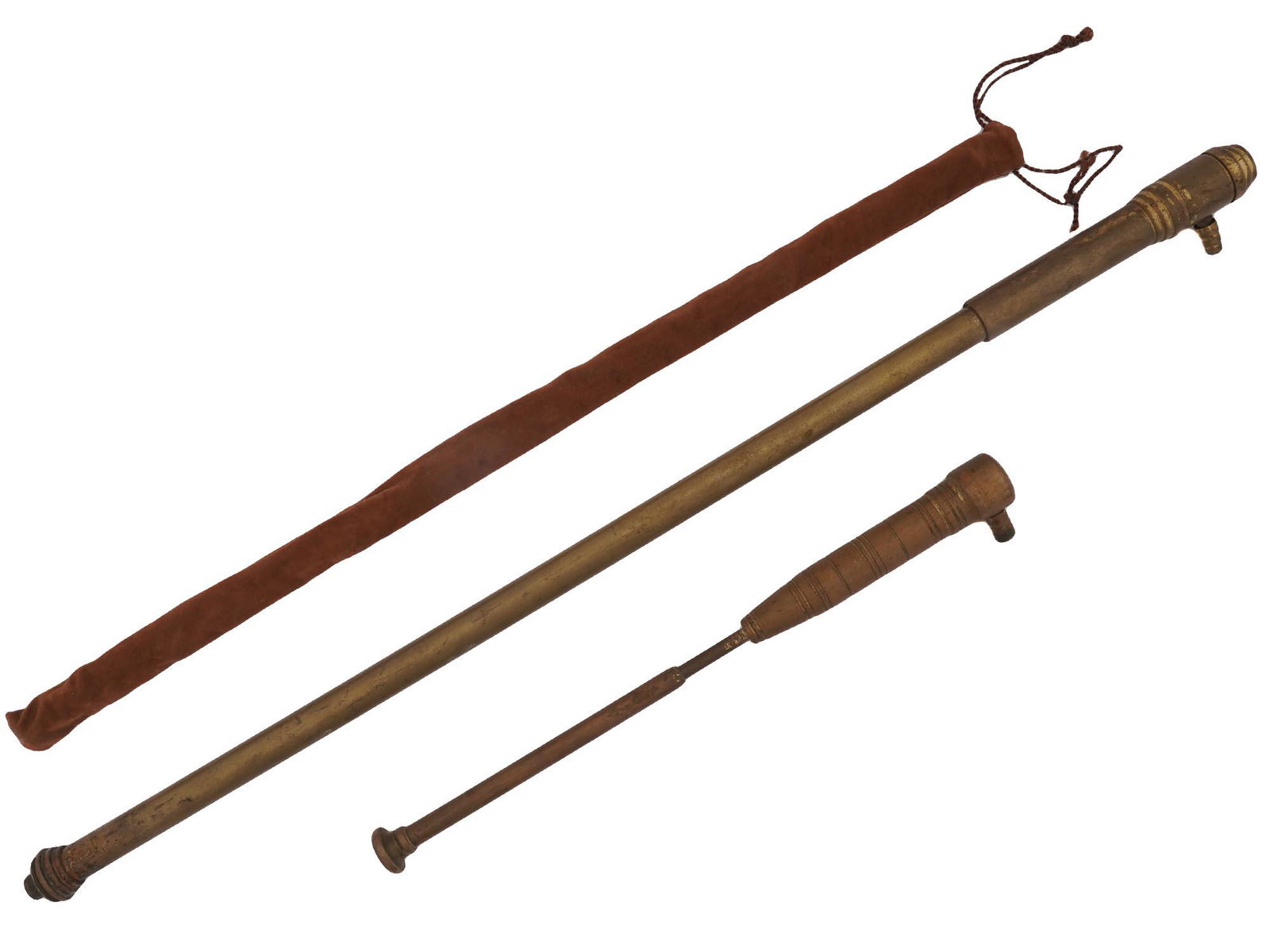 THREE VINTAGE BRASS FIREPLACE LIGHTERS (1 of 4)