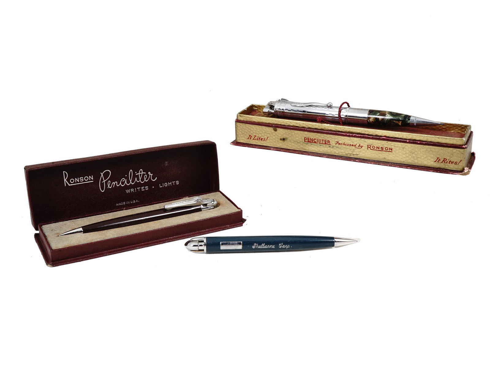 VINTAGE RONSON PEN LIGHTERS IN ORIGINAL BOXES (1 of 12)