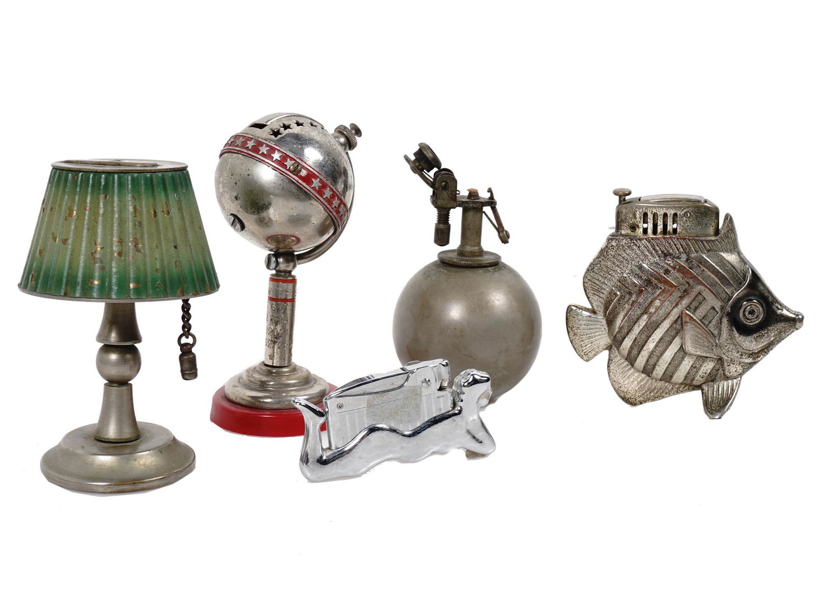 FIVE VINTAGE JAPANESE FIGURAL NOVELTY LIGHTERS (1 of 12)