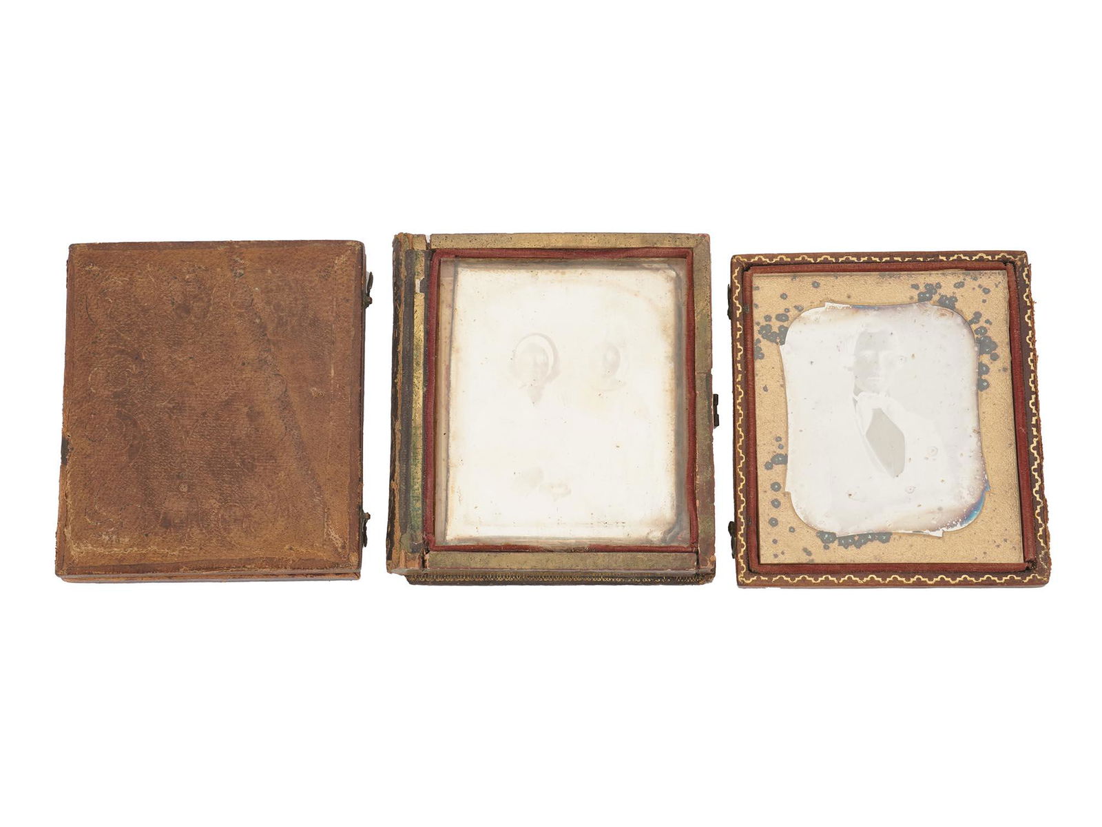ANTIQUE 1860S TINTYPE PHOTO PORTRAITS IN CASES (1 of 5)