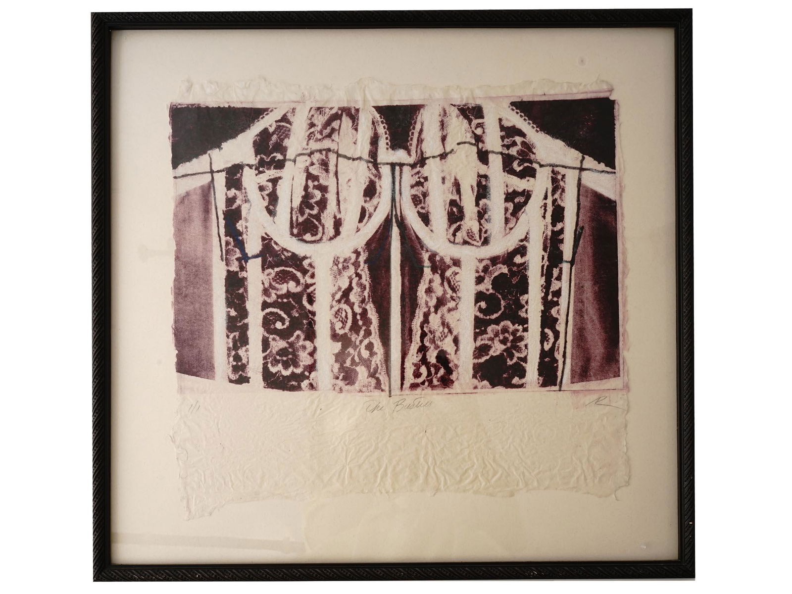 MID CENTURY AMERICAN MONOTYPE PRINT SIGNED (1 of 8)