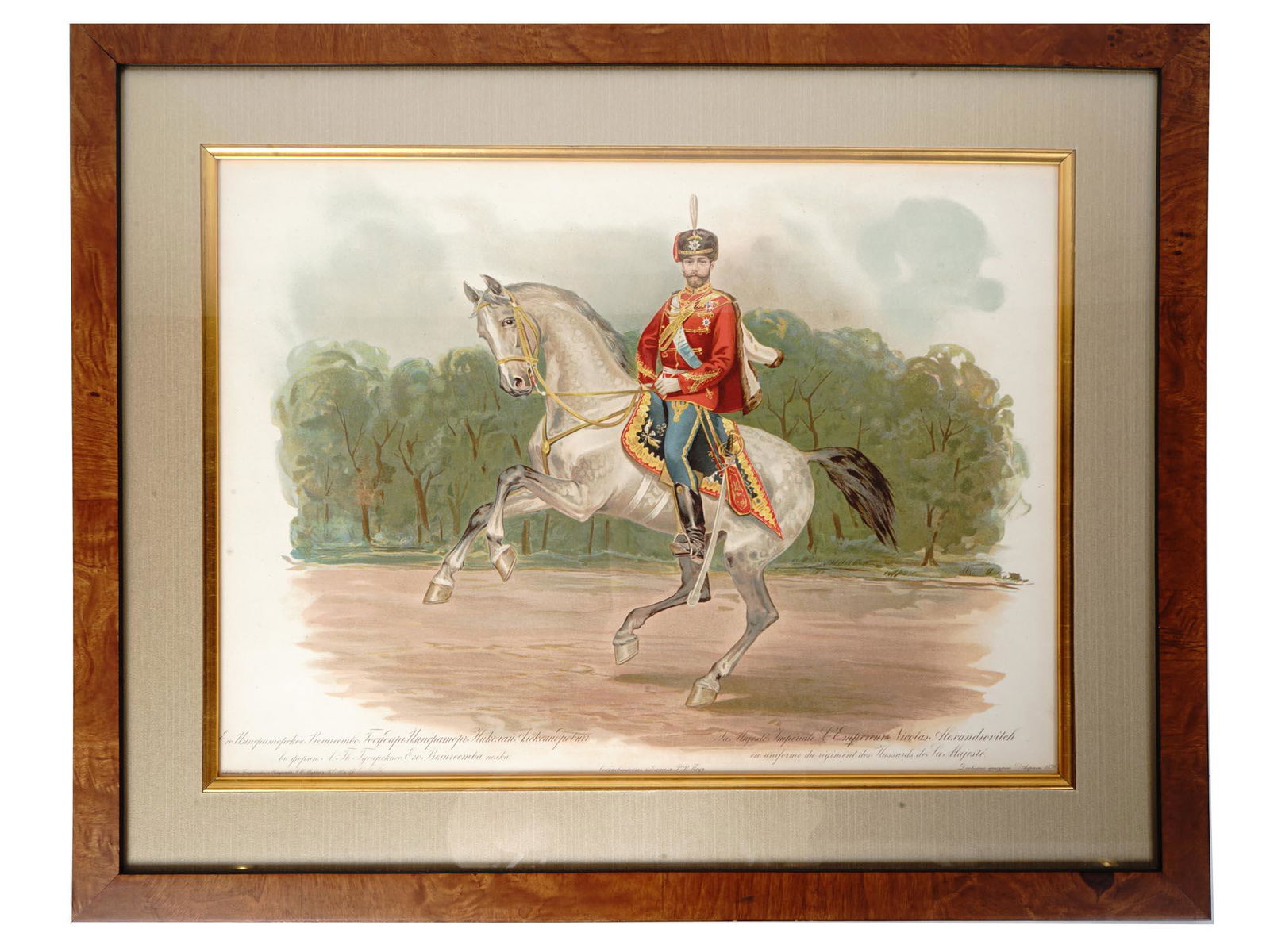 ANTIQUE RUSSIAN NICHOLAS II LITHOGRAPH PORTRAIT (1 of 10)