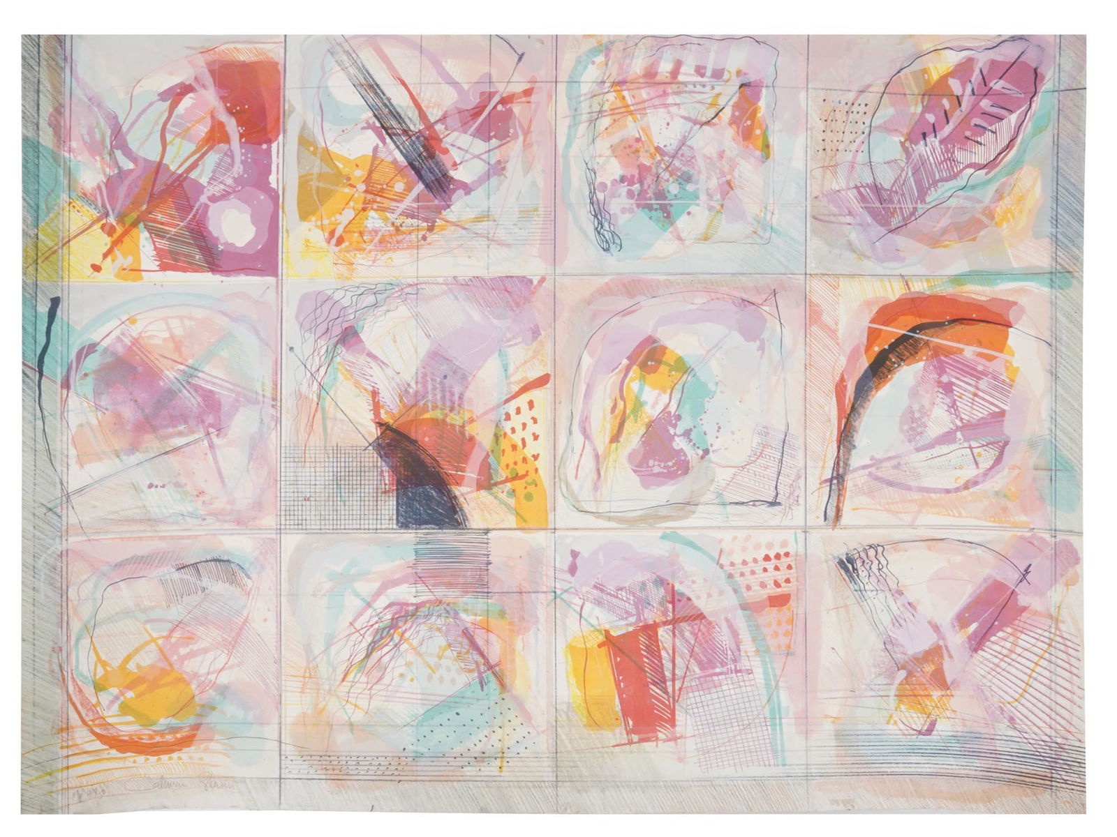 ABTRACT ARGENTINIAN LITHOGRAPH BY CALMAN SHEMI (1 of 5)