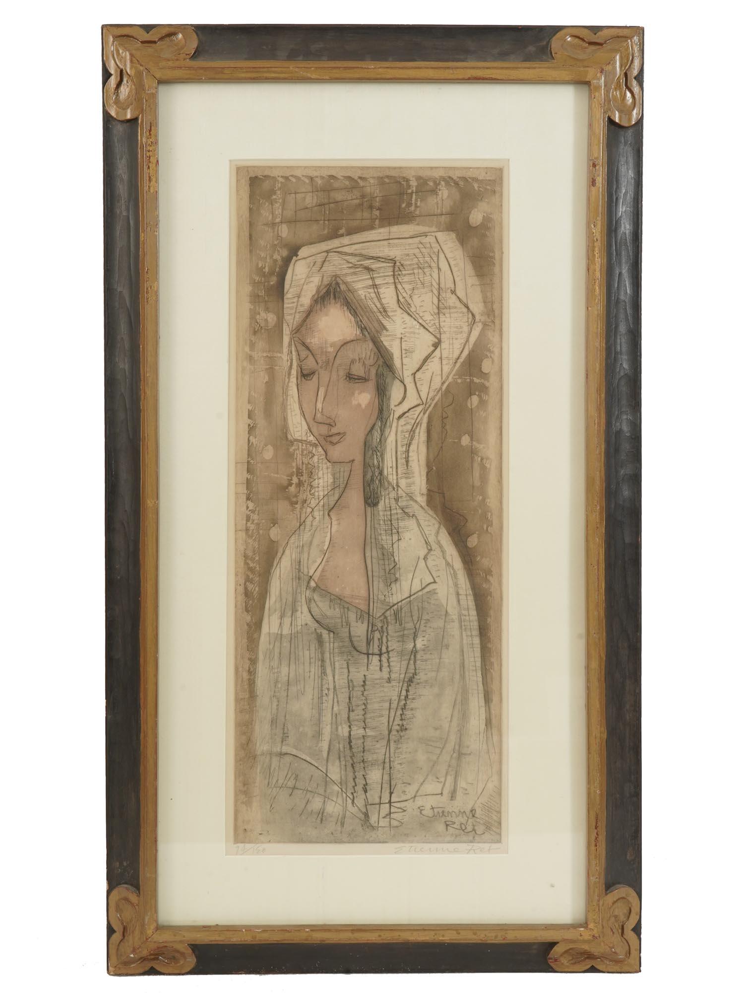 FRENCH AMERICAN ETCHING PORTRAIT BY ETIENNE RET (1 of 7)