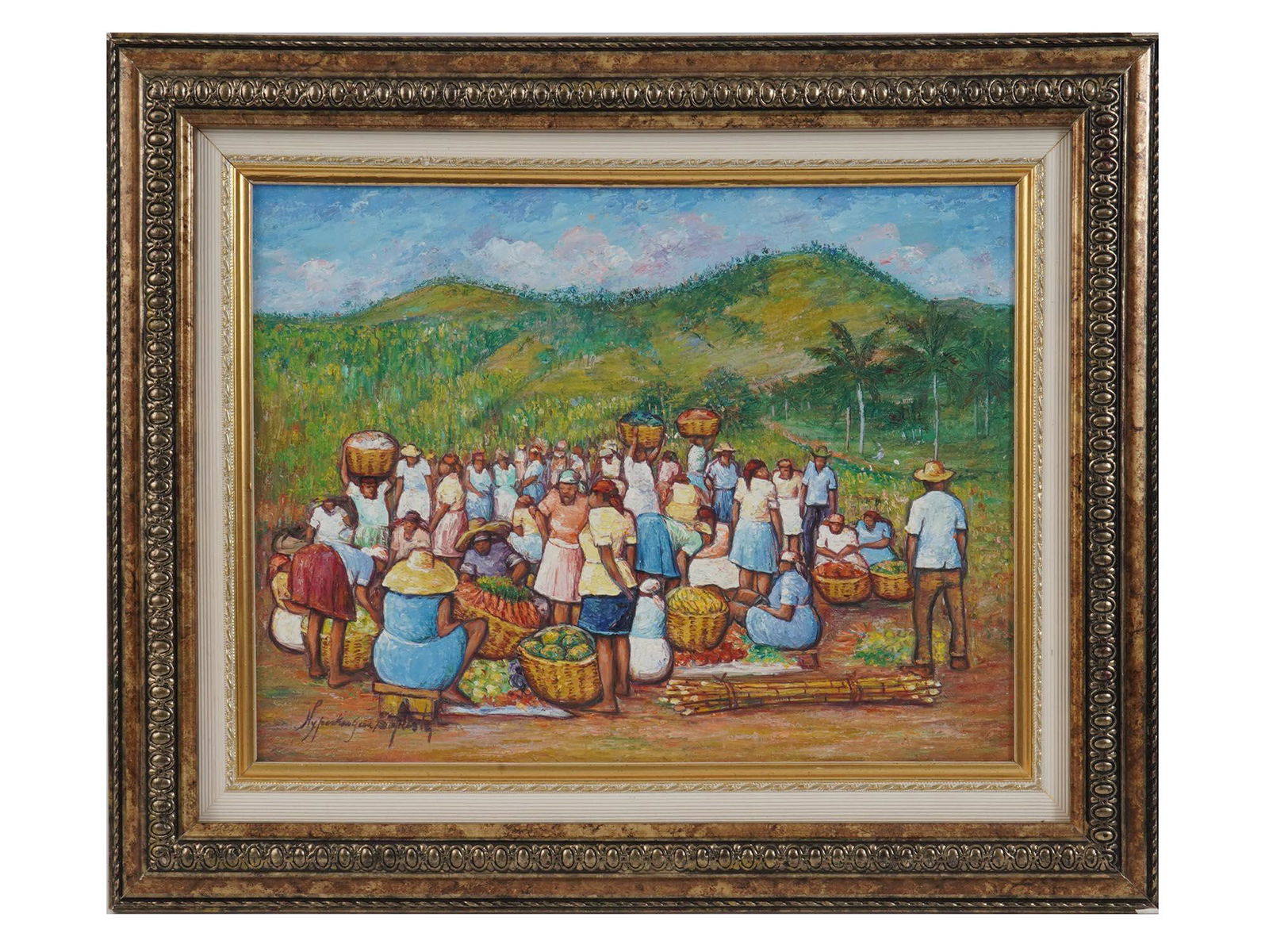 ATTR TO ROLANDO JEAN BAPTISTE HAITY OIL PAINTING (1 of 6)