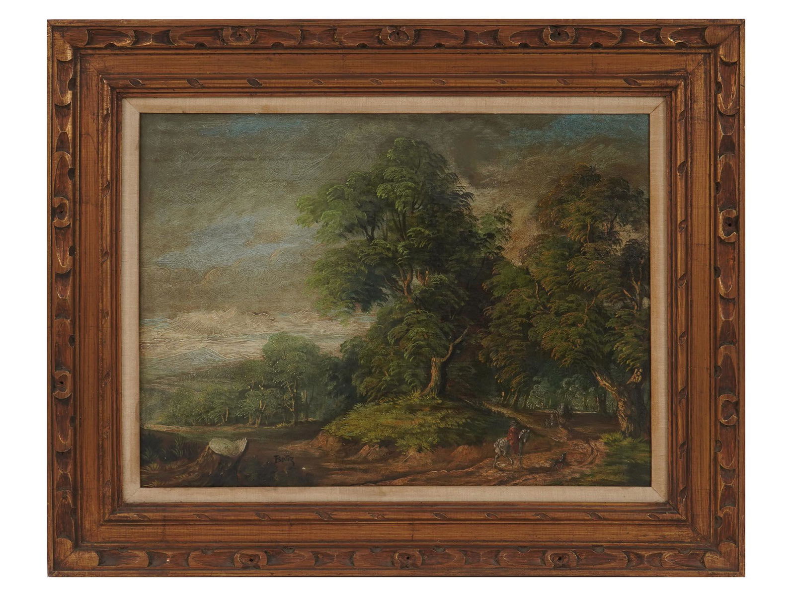 ANTIQUE OIL LANDSCAPE PAINTING SIGNED BOTIZ (1 of 6)