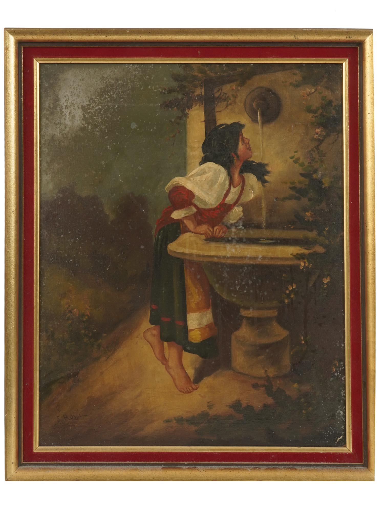 AFTER BONNAT GIRL AT WATER FOUNTAIN OIL PAINTING (1 of 7)
