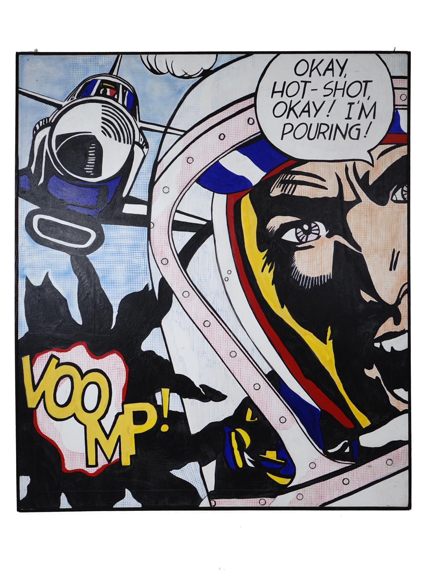 AFTER LICHTENSTEIN POP ART OKAY HOT SHOT PAINTING (1 of 9)