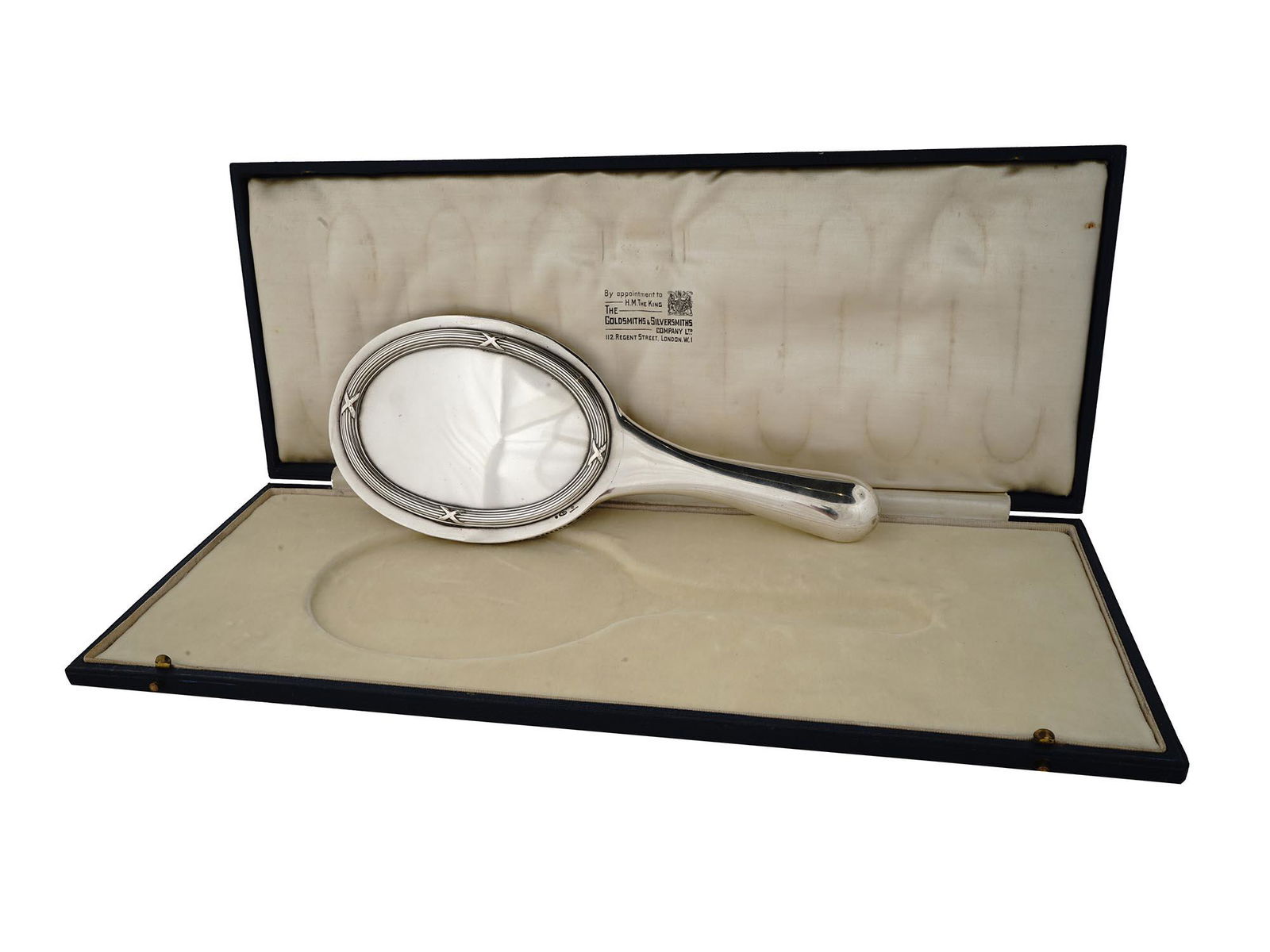 ANTIQUE RUSSIAN FABERGE SILVER CHASED BORDER MIRROR (1 of 7)