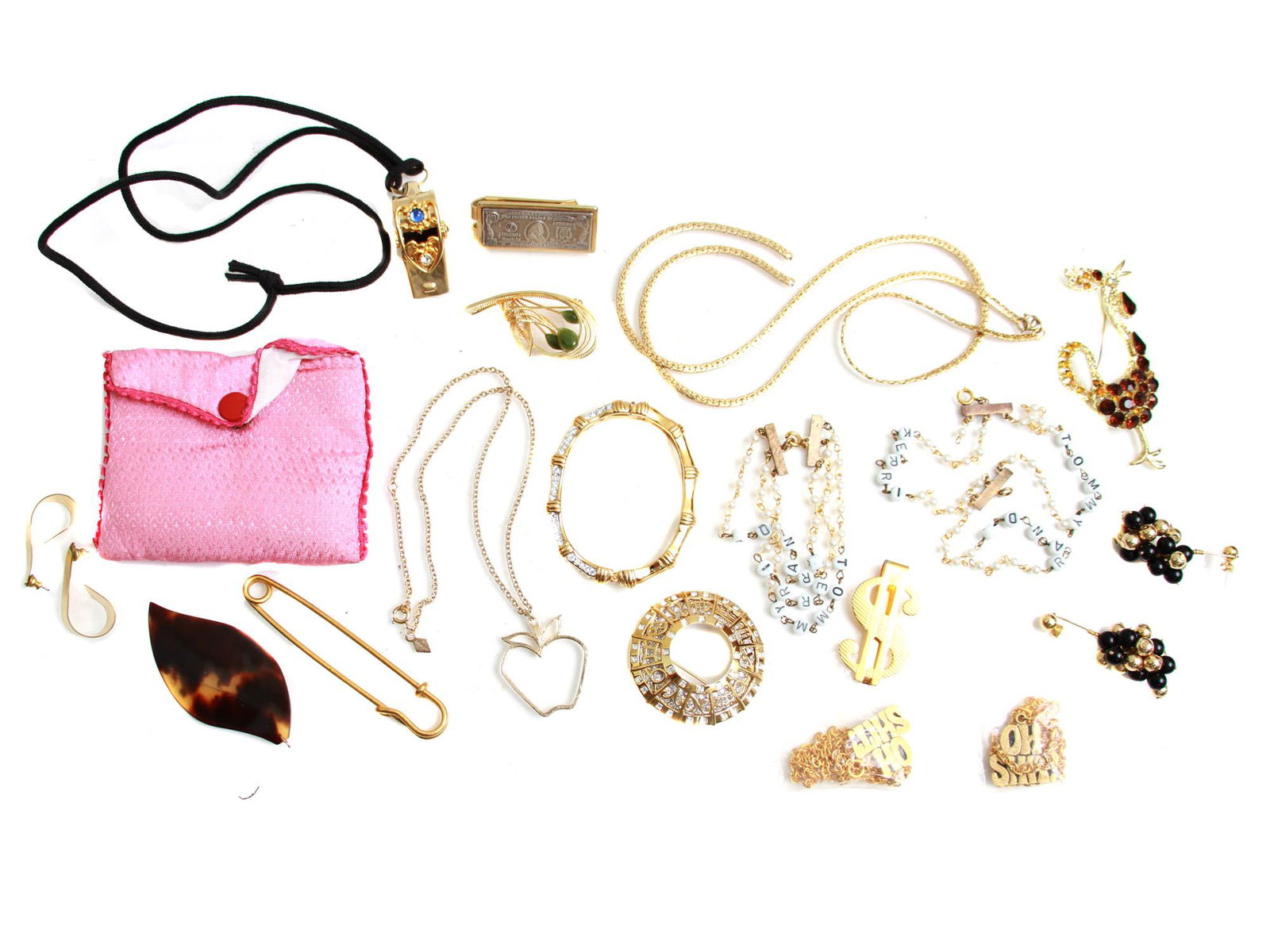A LARGE LOT OF VINTAGE GOLD COLORED JEWELRY (1 of 12)