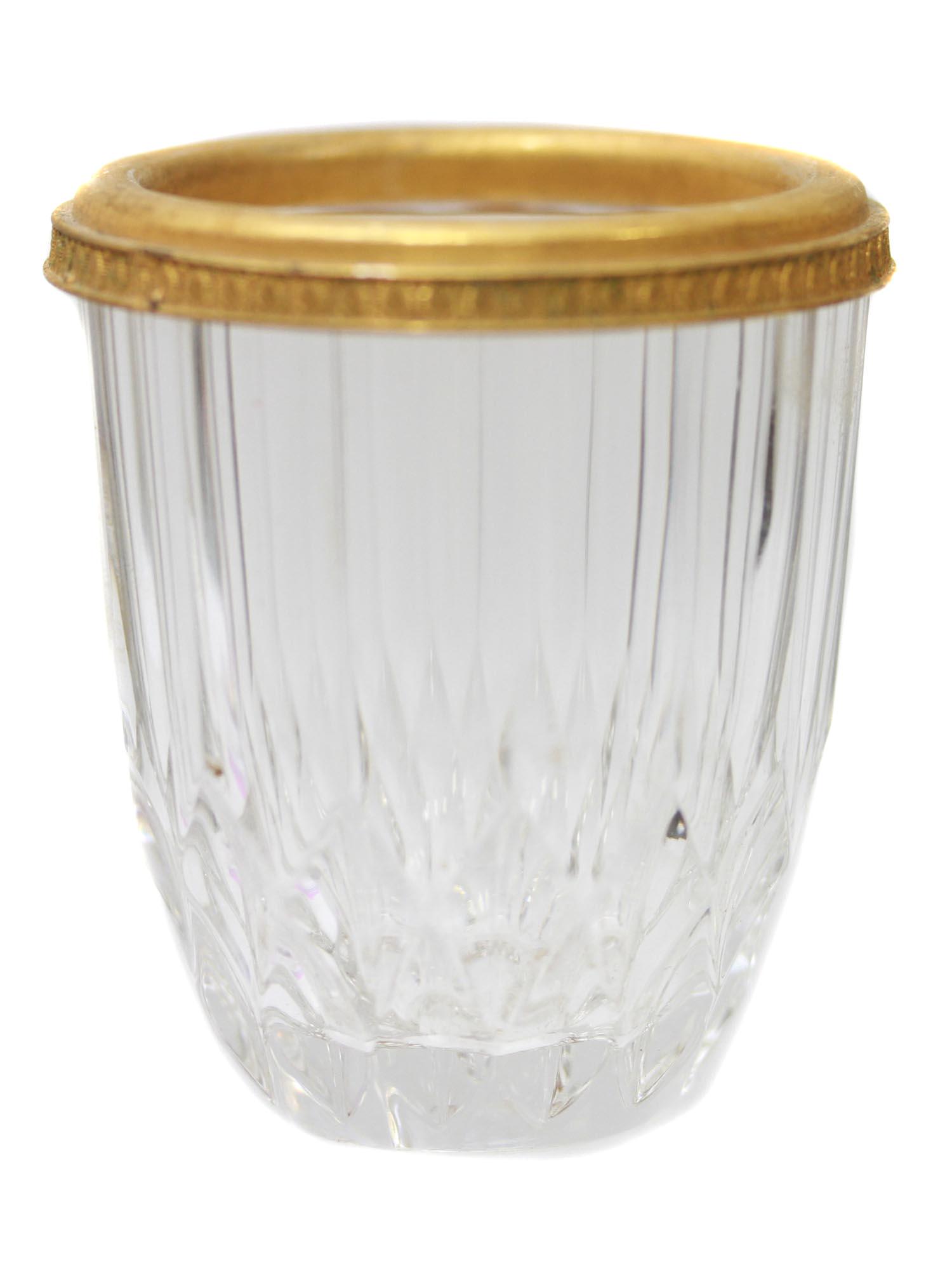 A VINTAGE MINIATURE SIGNED CUT GLASS CUP (1 of 5)