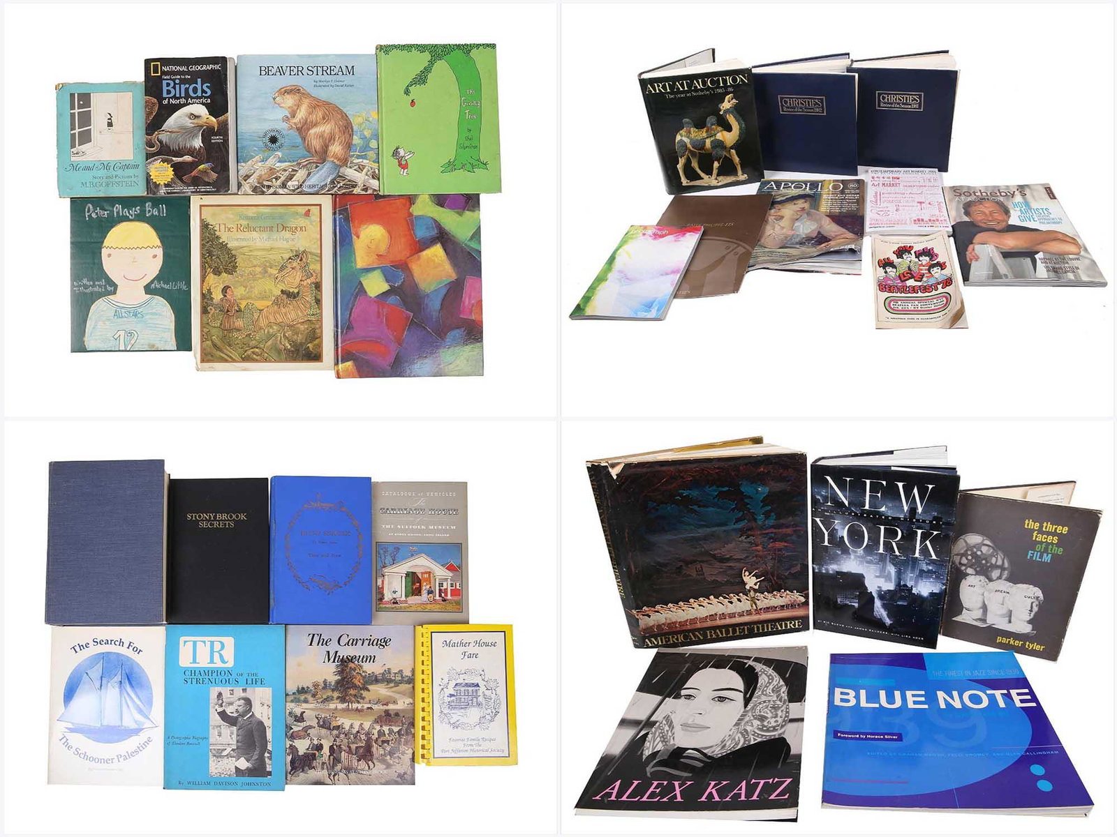 LARGE LOT OF BOOKS AMERICAN ART, HISTORY AND MORE: A very large collection of various books. The first part includes seven vintage childrens books. Me and My Captain: Story and Pictures by M.B. Goffstein. Field Guide to the Birds of North America Jon 