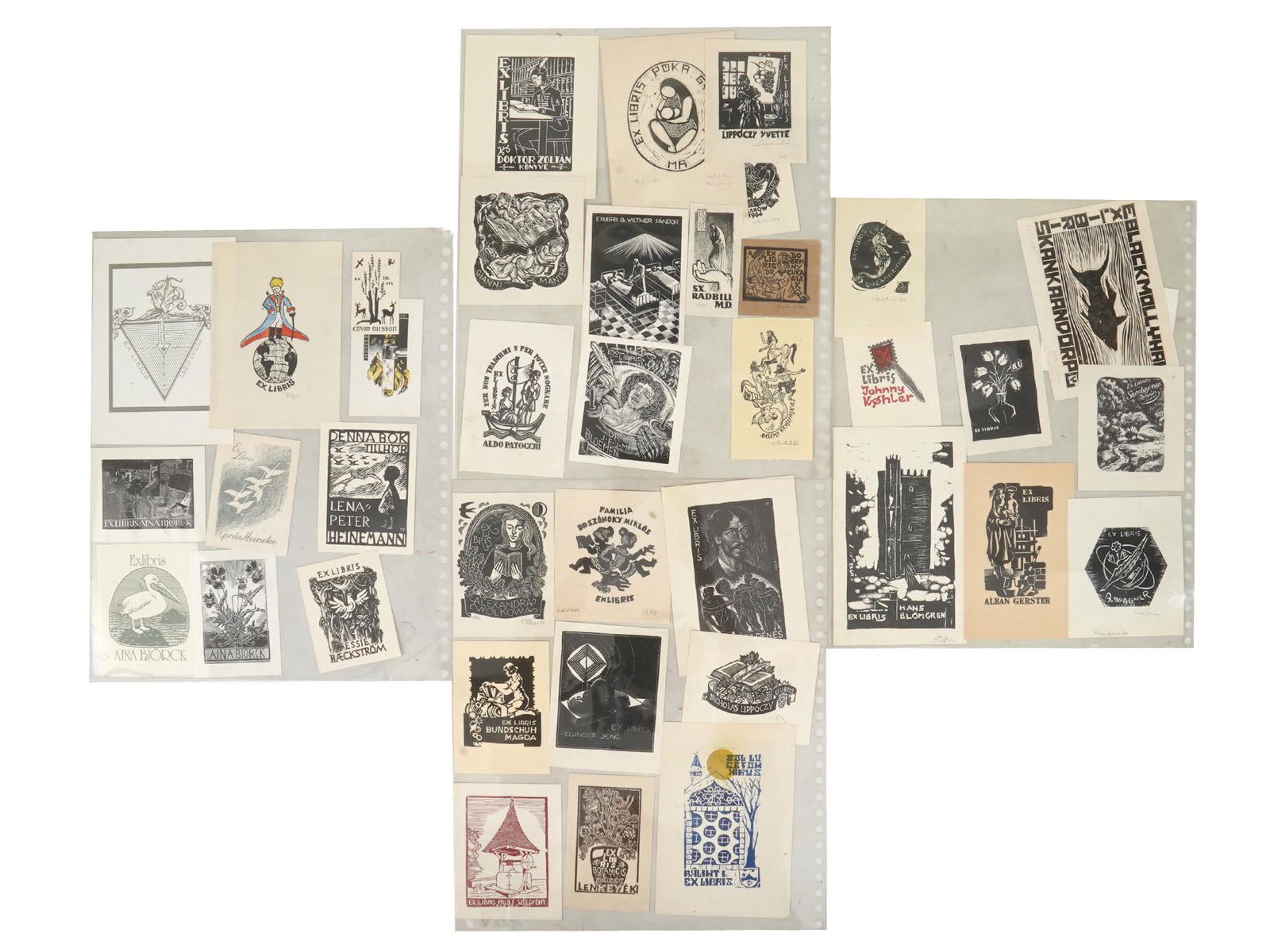 MIDCENTURY EUROPEAN BOOK PLATE COLLECTION, 39 PCS (1 of 12)