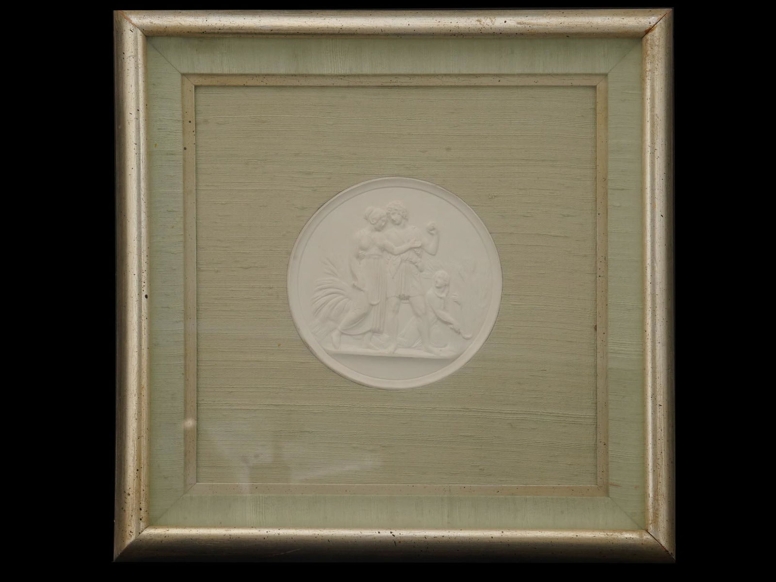 ANTIQUE NEOCLASSICAL MINIATURE PLASTER MEDALLION (1 of 4)