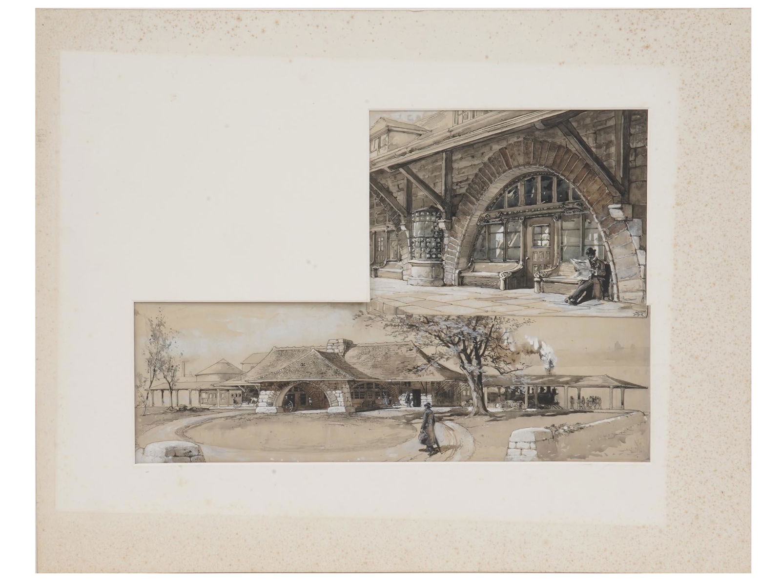 INK ARCHITECTURAL SKETCHES BY WILLIAM HENRY HYDE (1 of 5)
