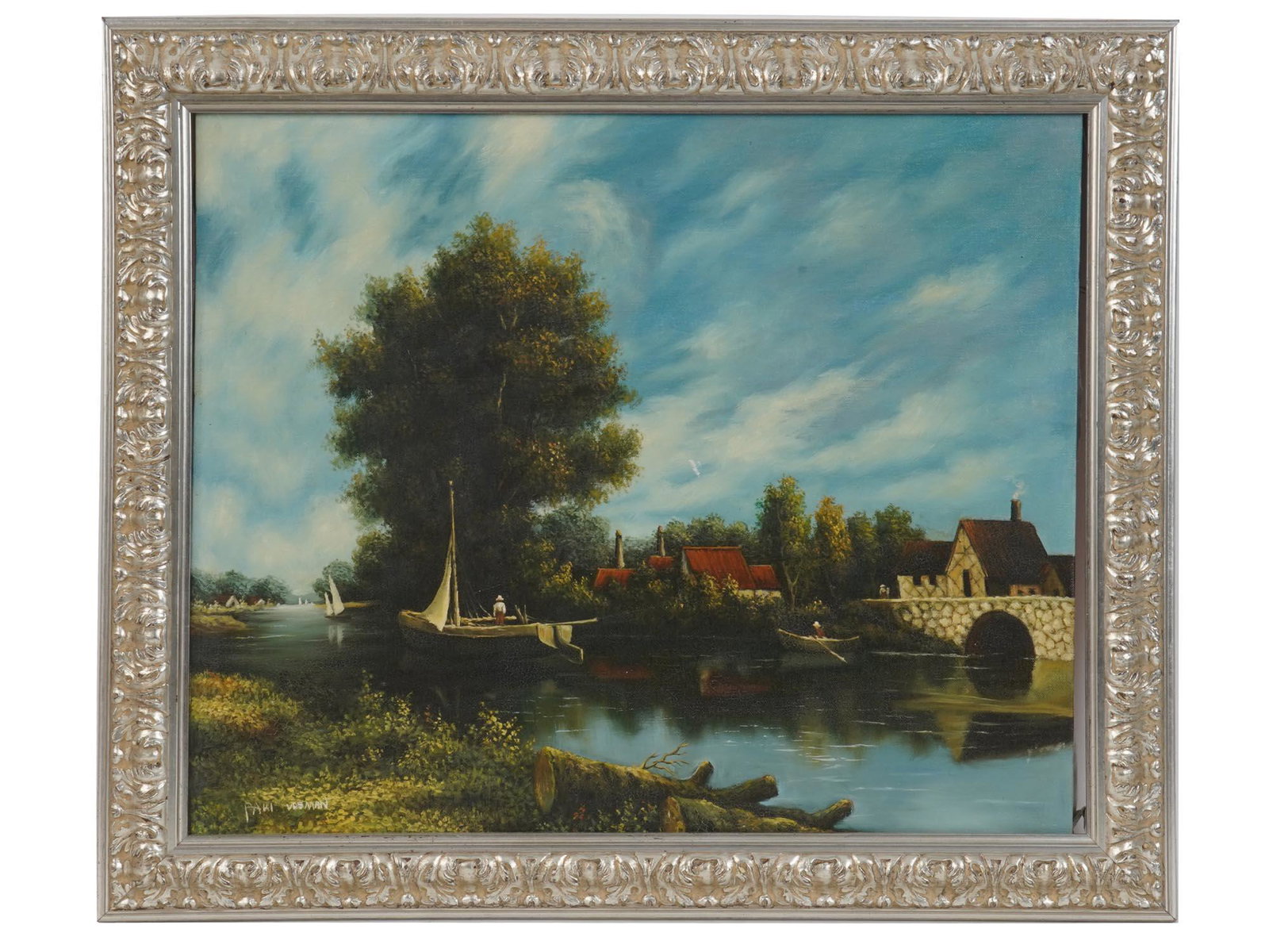 PAUL VOSMAN OIL ON CANVAS LANDSCAPE PAINTING (1 of 7)