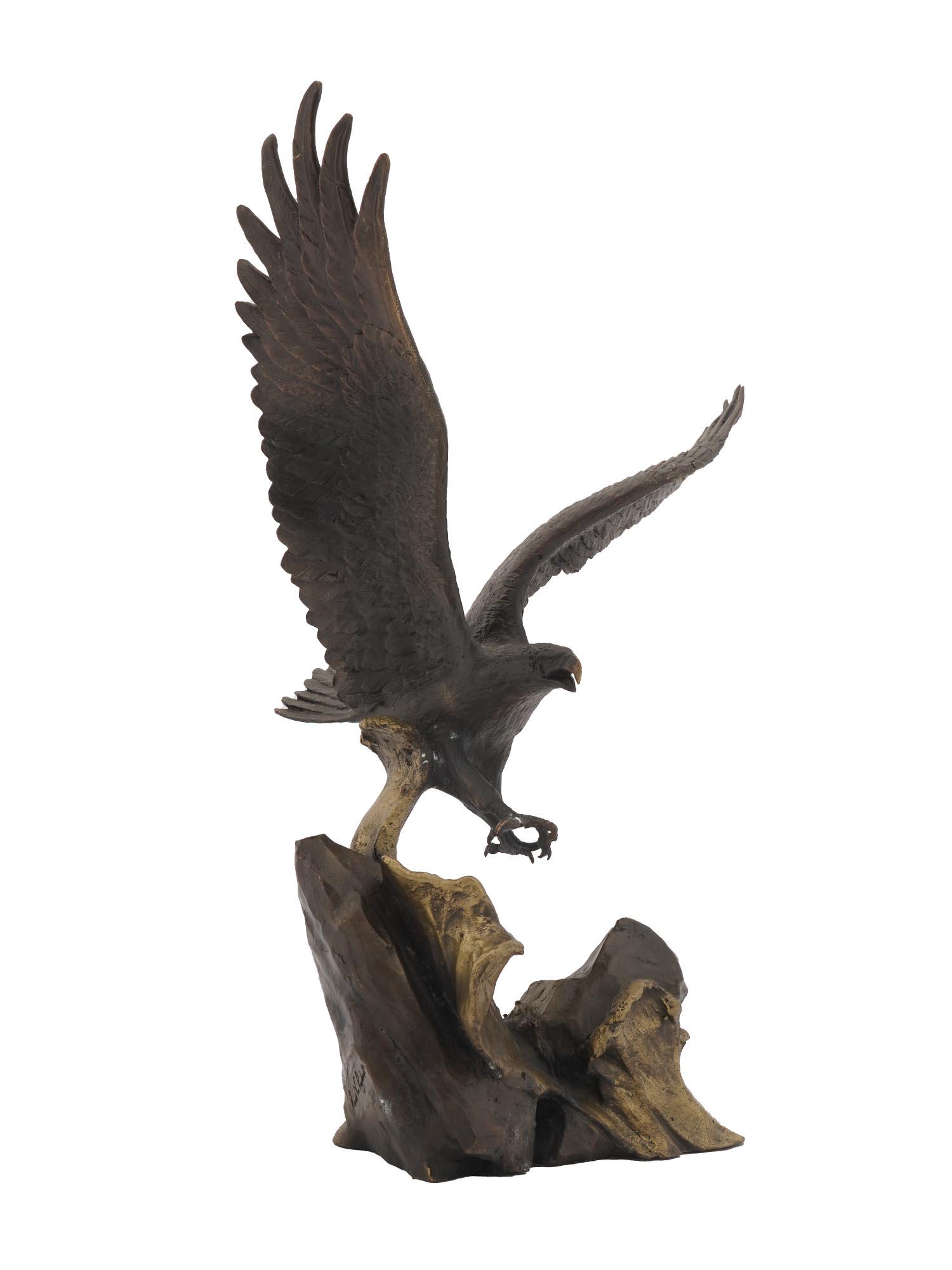 SOLID BRONZE EAGLE STATUE BY RONALD RUYCKEVELT (1 of 9)