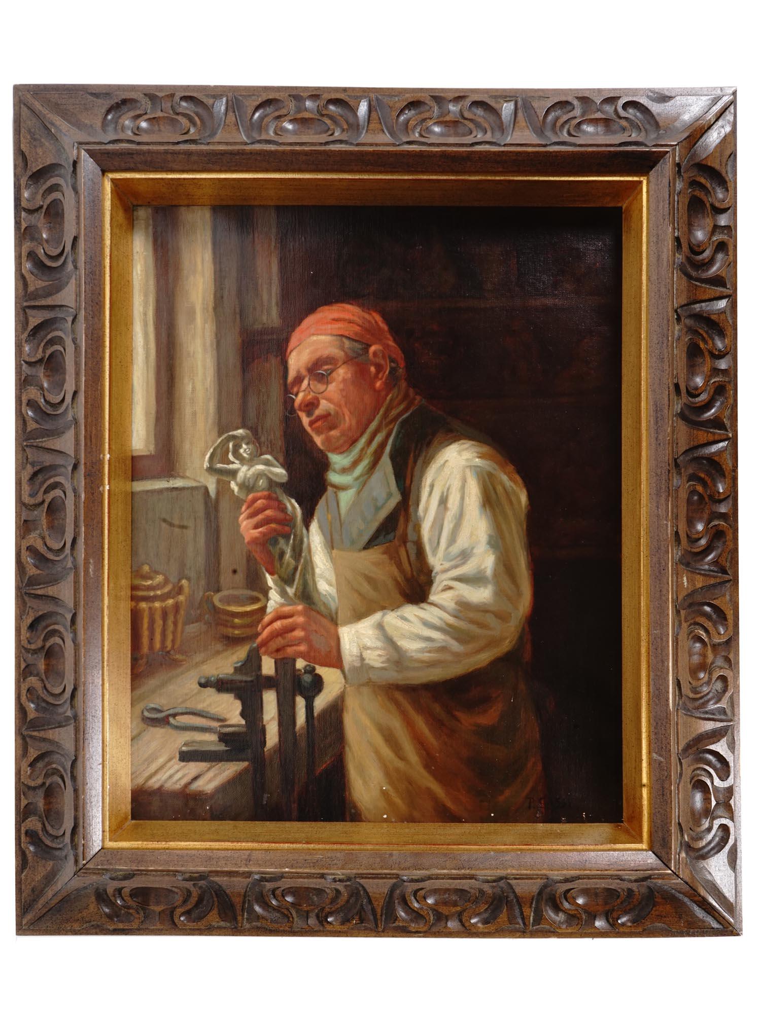 ANTIQUE PORTRAIT OIL PAINTING SIGNED PIETRO SASSI (1 of 5)