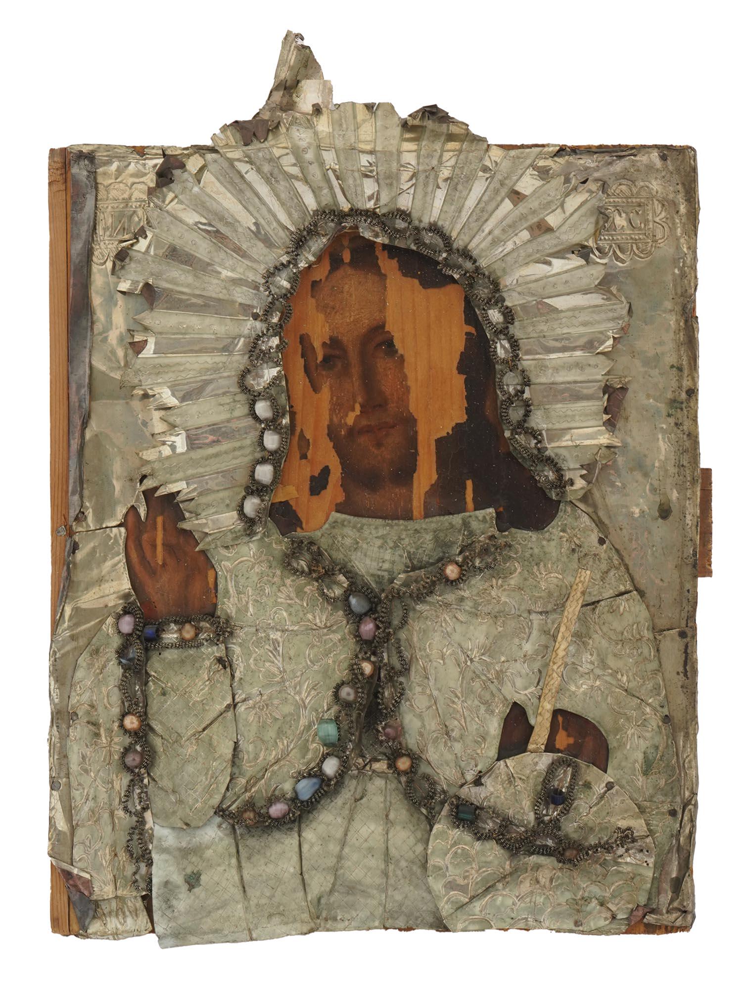 ANTIQUE 19TH CENT RUSSIAN ICON CHRIST PANTOCRATOR (1 of 6)