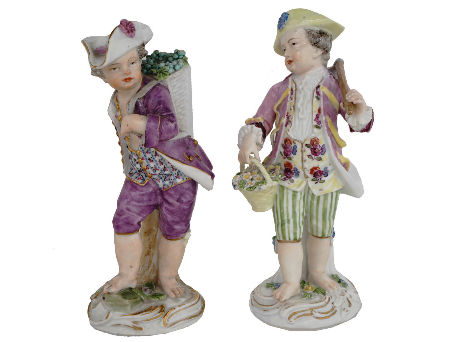 TWO ANTIQUE 18TH CENT MEISSEN PORCELAIN FIGURINES (1 of 12)