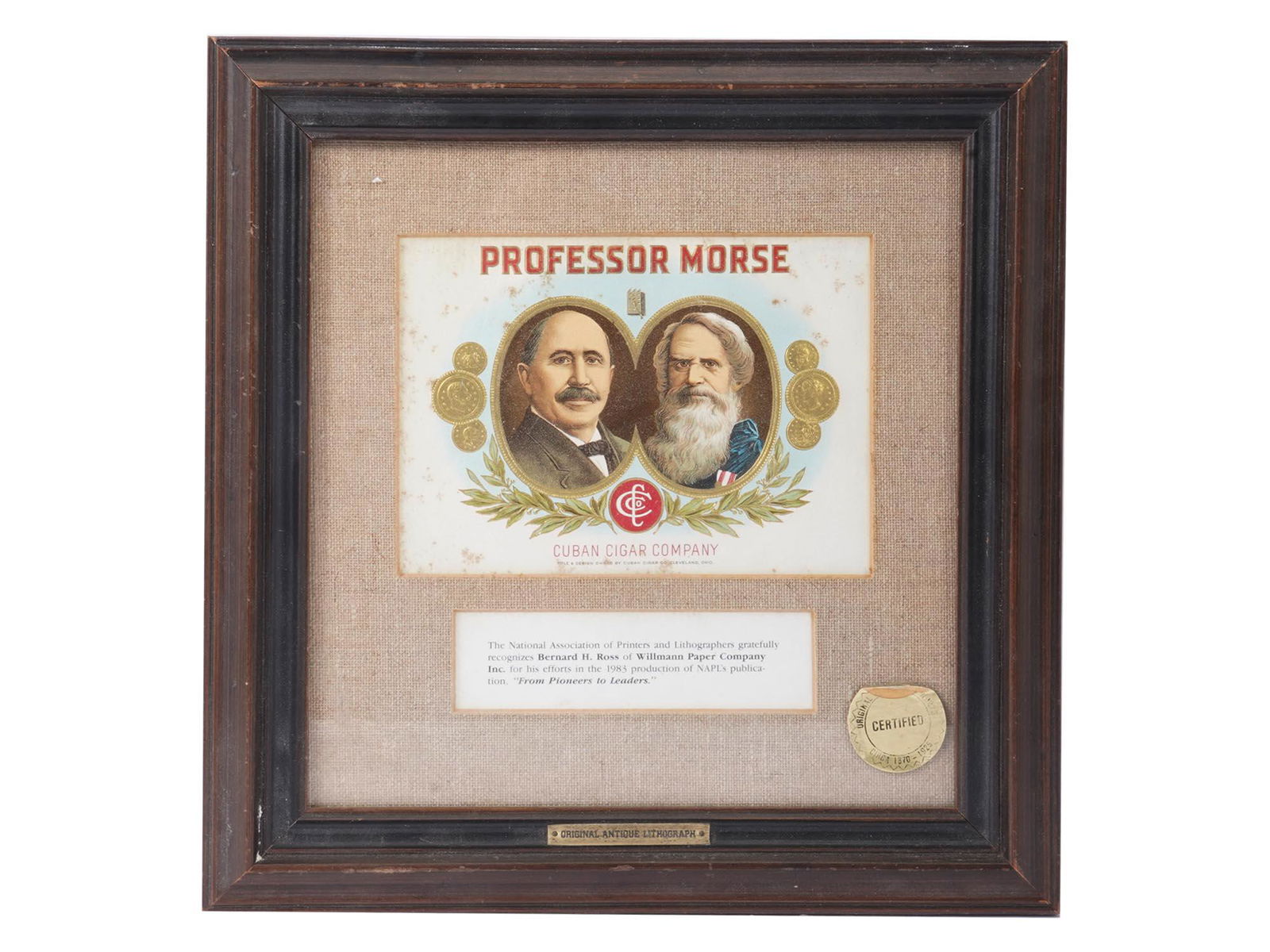 RARE ANTIQUE MORSE CUBAN CIGAR COLOR LITHOGRAPH (1 of 7)