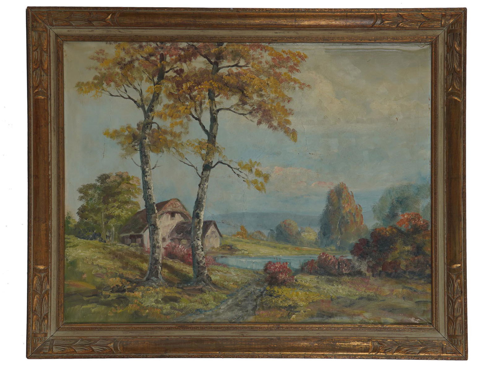 MID CENTURY OIL LANDSCAPE PAINTING SIGNED MARINO (1 of 4)