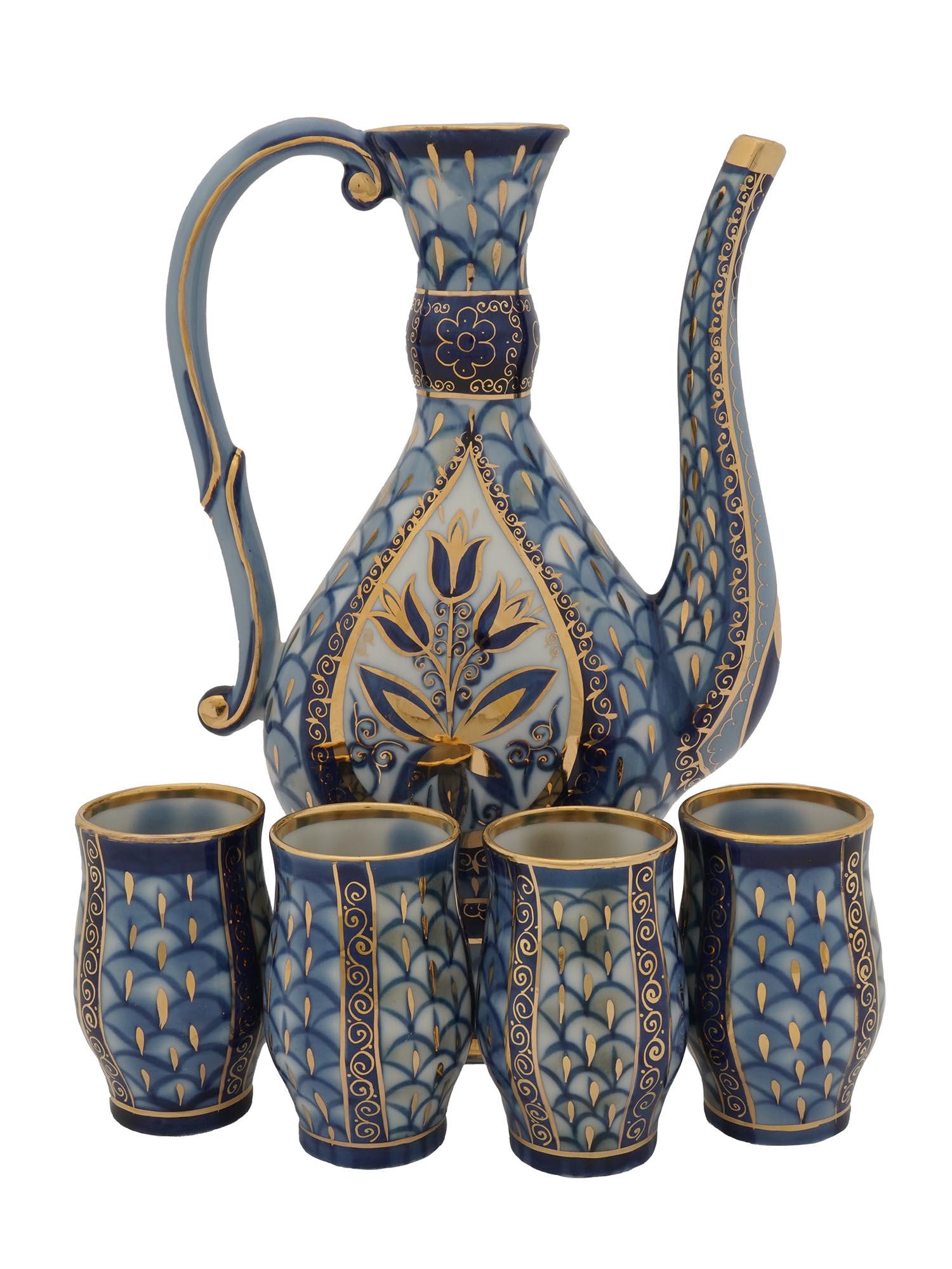 1980S ORIENTAL RUSSIAN PORCELAIN TEA SET, 5 PCS (1 of 9)