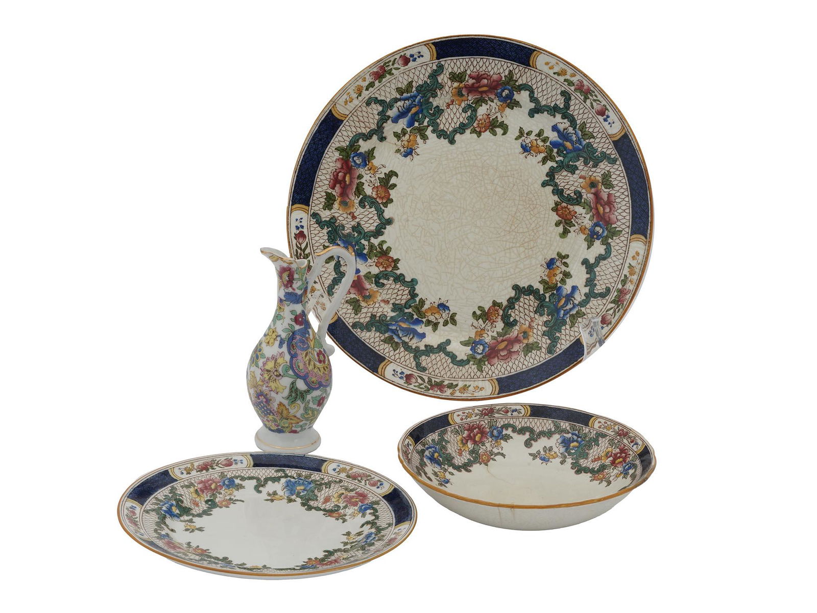 MID CENTURY CAULDON PLATE SET AND LEFTON PITCHER (1 of 12)