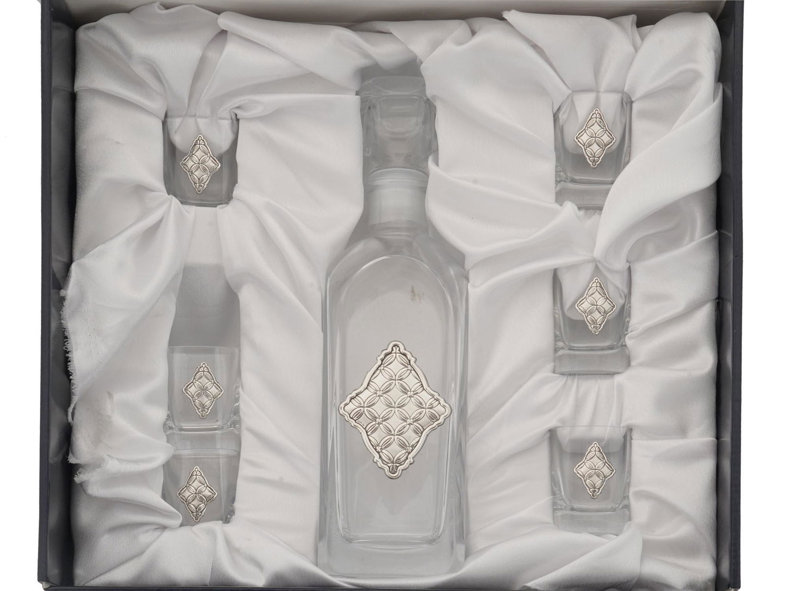 KESUFIM ISRAEL GLASS AND SILVER DRINKWARE IN CASE (1 of 8)