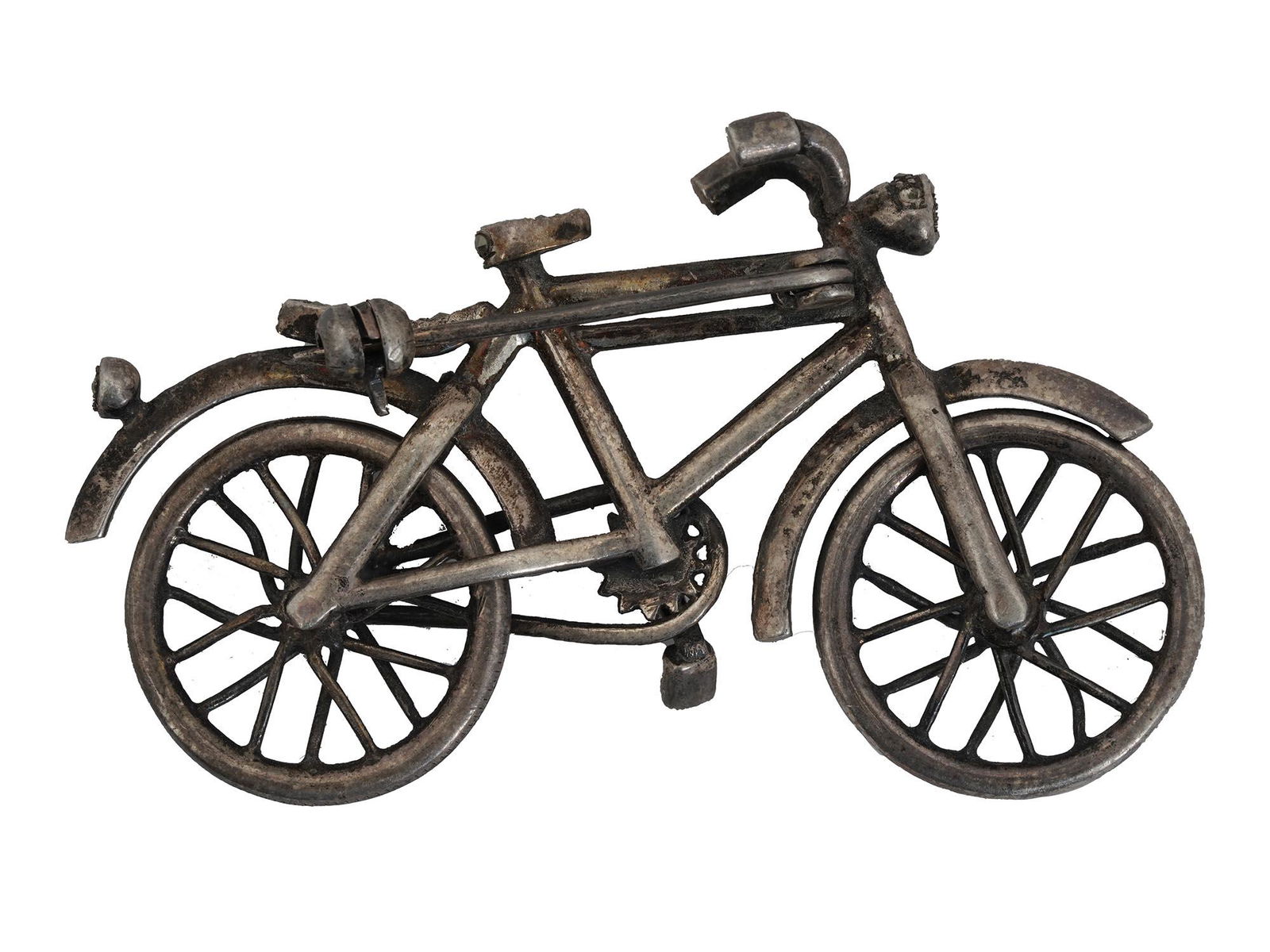 VINTAGE SILVER BLACK GEMSTONE BIKE PIN (1 of 5)