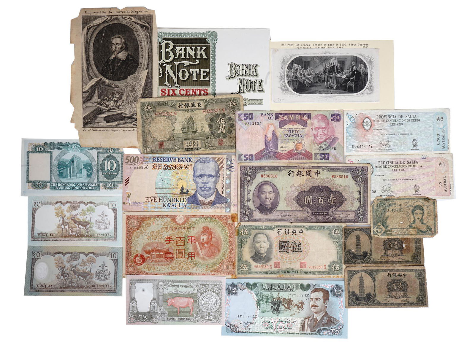 ANTIQUE AND VINTAGE WORLDWIDE BANKNOTES CURRENCY (1 of 12)