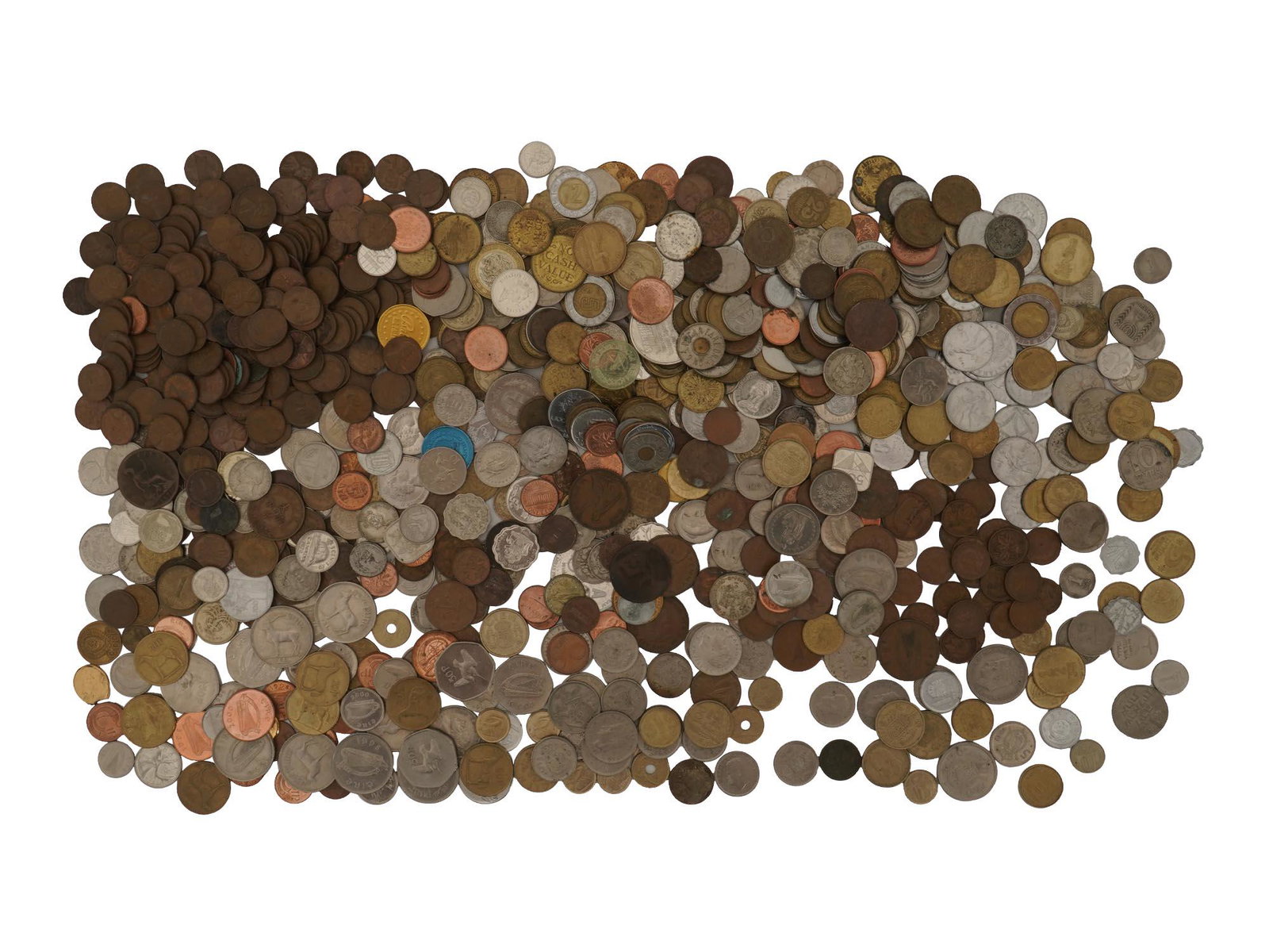 VTG WORLDWIDE NUMISMATICS EXONUMIA COLLECTIBLES: A huge collection of numismatic and exonumia items from all over the world of various sizes, denominations, shapes and compositions. Minted mostly in the mid 20th century. International Numismatic and