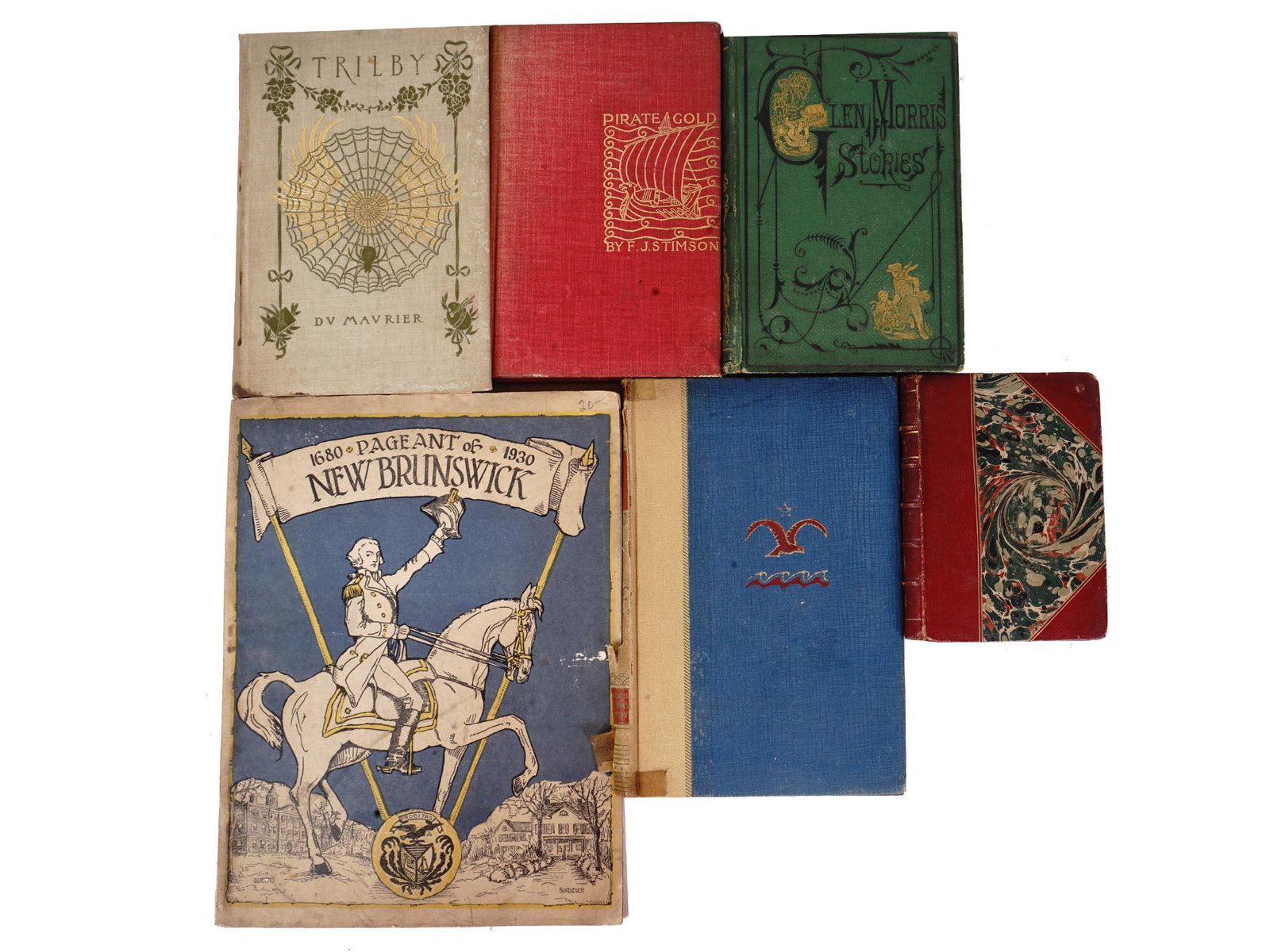 ANTIQUE AND VINTAGE CHILDREN FICTION BOOKS: Trilby, a novel by George du Maurier, with Illustrations by the author, published by Harper and Brothers, New York, 1894. The Adventures of Sinbad the Sailor, a wonder tale for all children by Laurenc