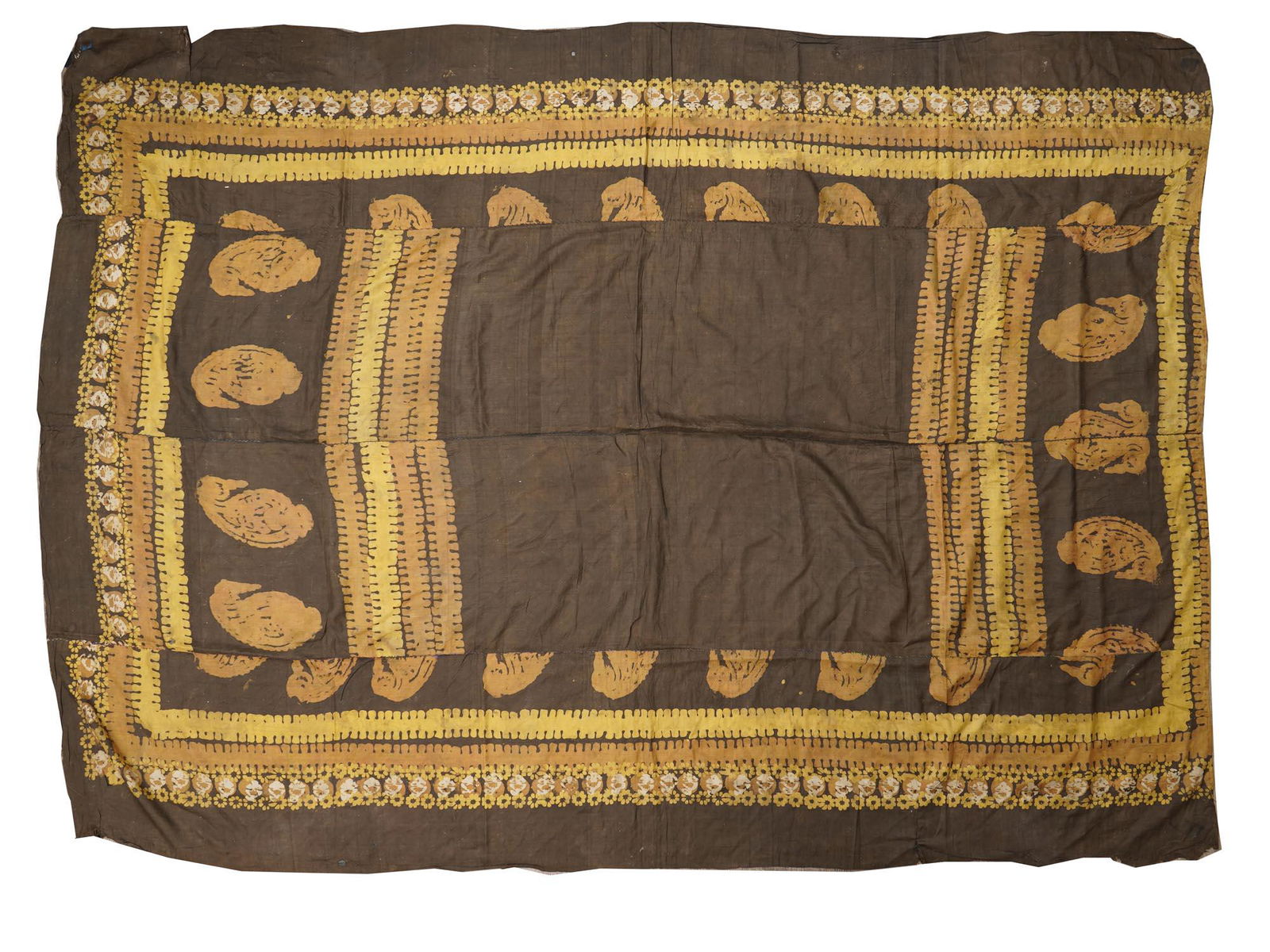 VINTAGE NORTH AFGHAN BROWN SILK STOLE SCARF (1 of 3)