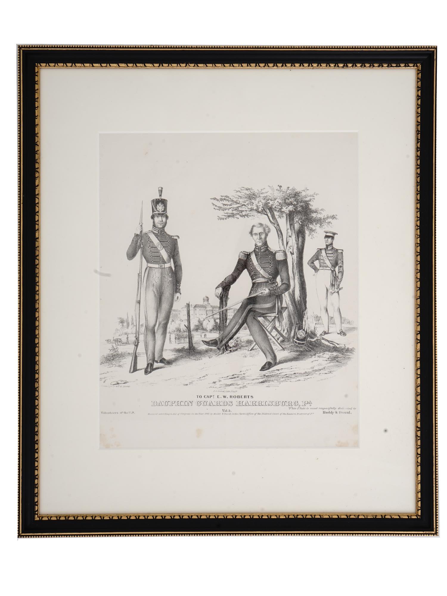 ANTIQUE 19 C HUDDY AND DUVAL PA ARMORY LITHOGRAPH (1 of 7)