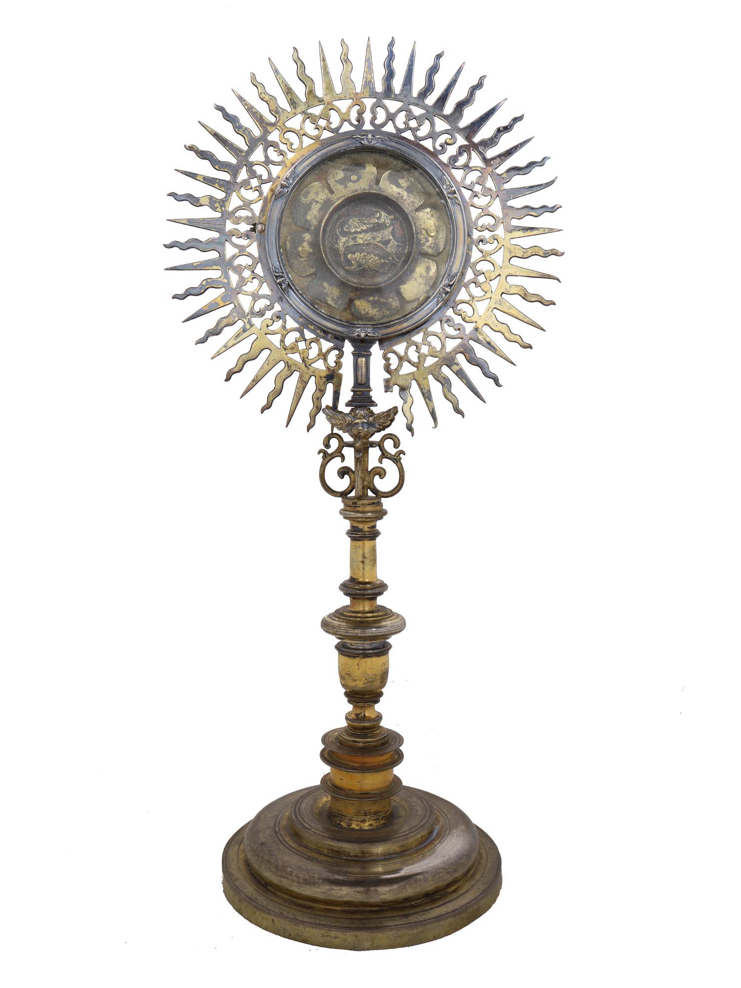 ANTIQUE CATHOLIC SILVER OSTENSORIUM, 18TH C (1 of 8)