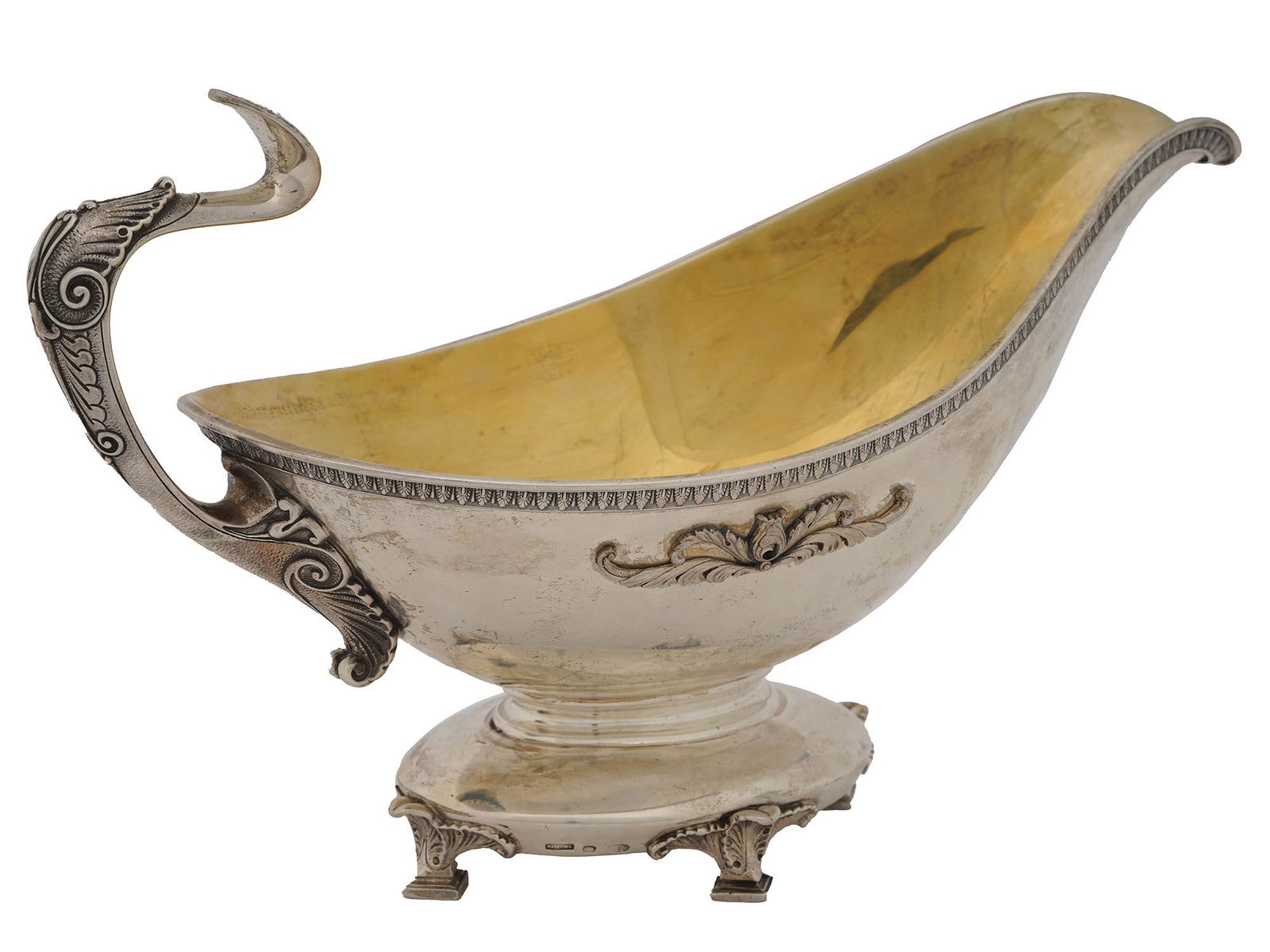 LARGE RUSSIAN SILVER GRAVY BOAT (1 of 4)