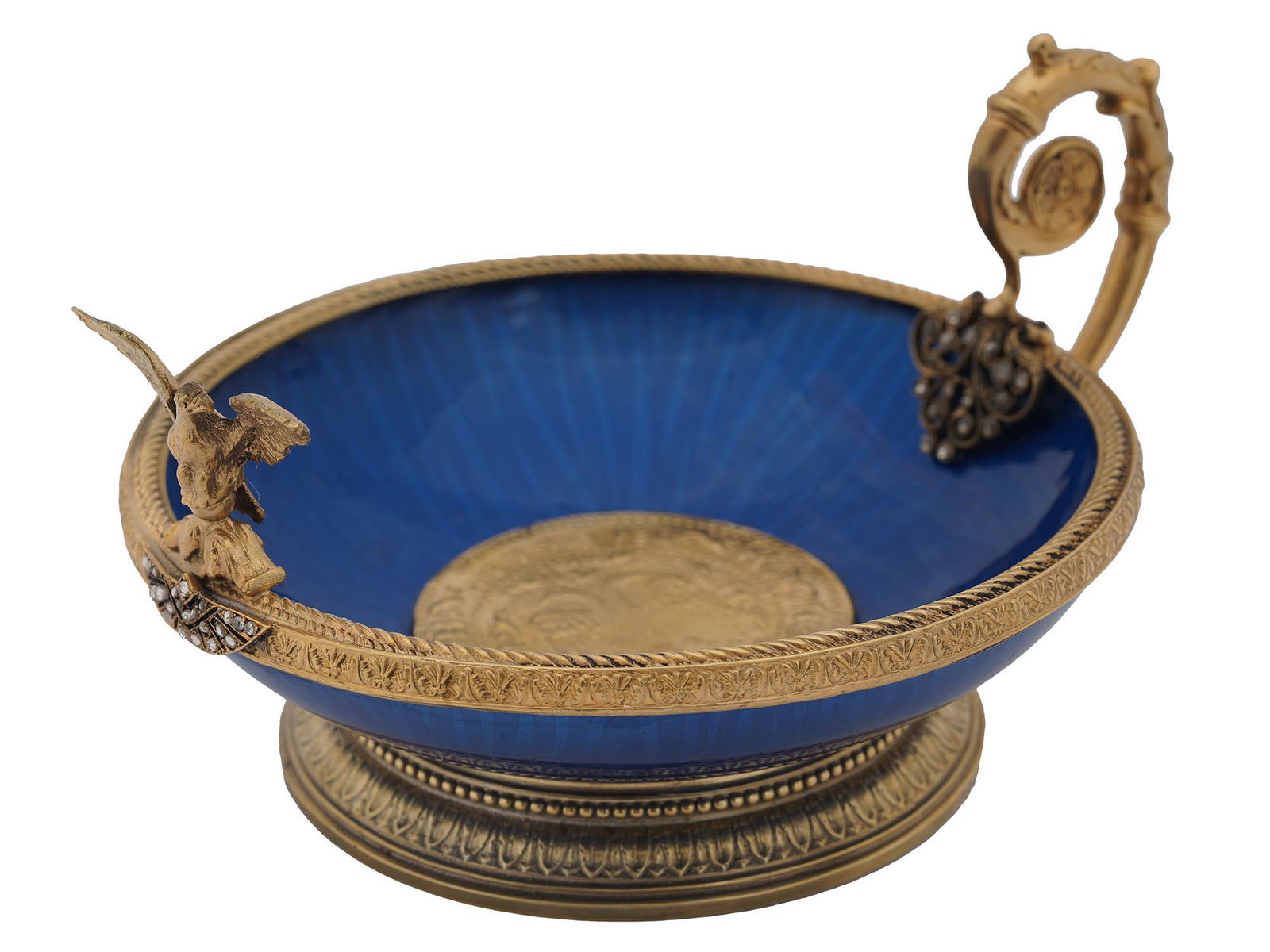 RUSSIAN NEOCLASSICAL GILT SILVER AND ENAMEL BOWL (1 of 6)