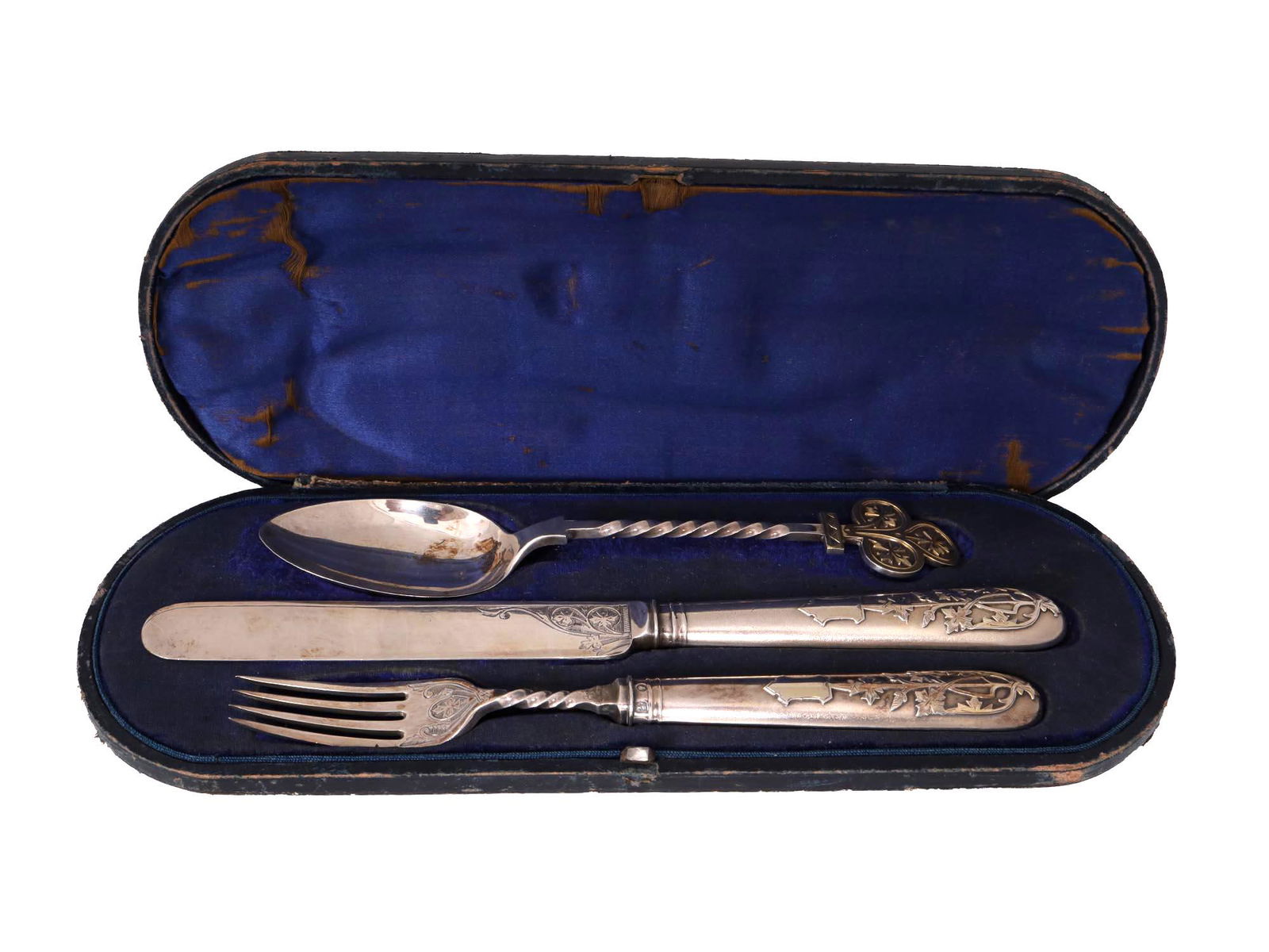 ANTIQUE ENGLISH VICTORIAN ERA SILVER CUTLERY SET (1 of 7)