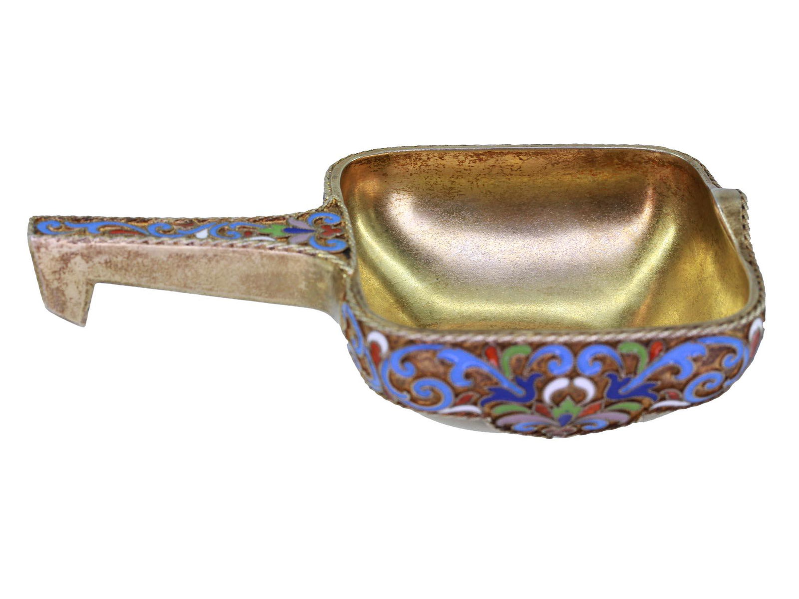 RUSSIAN GRACHEV BROTHERS SILVER CLOISONNE KOVSH (1 of 8)