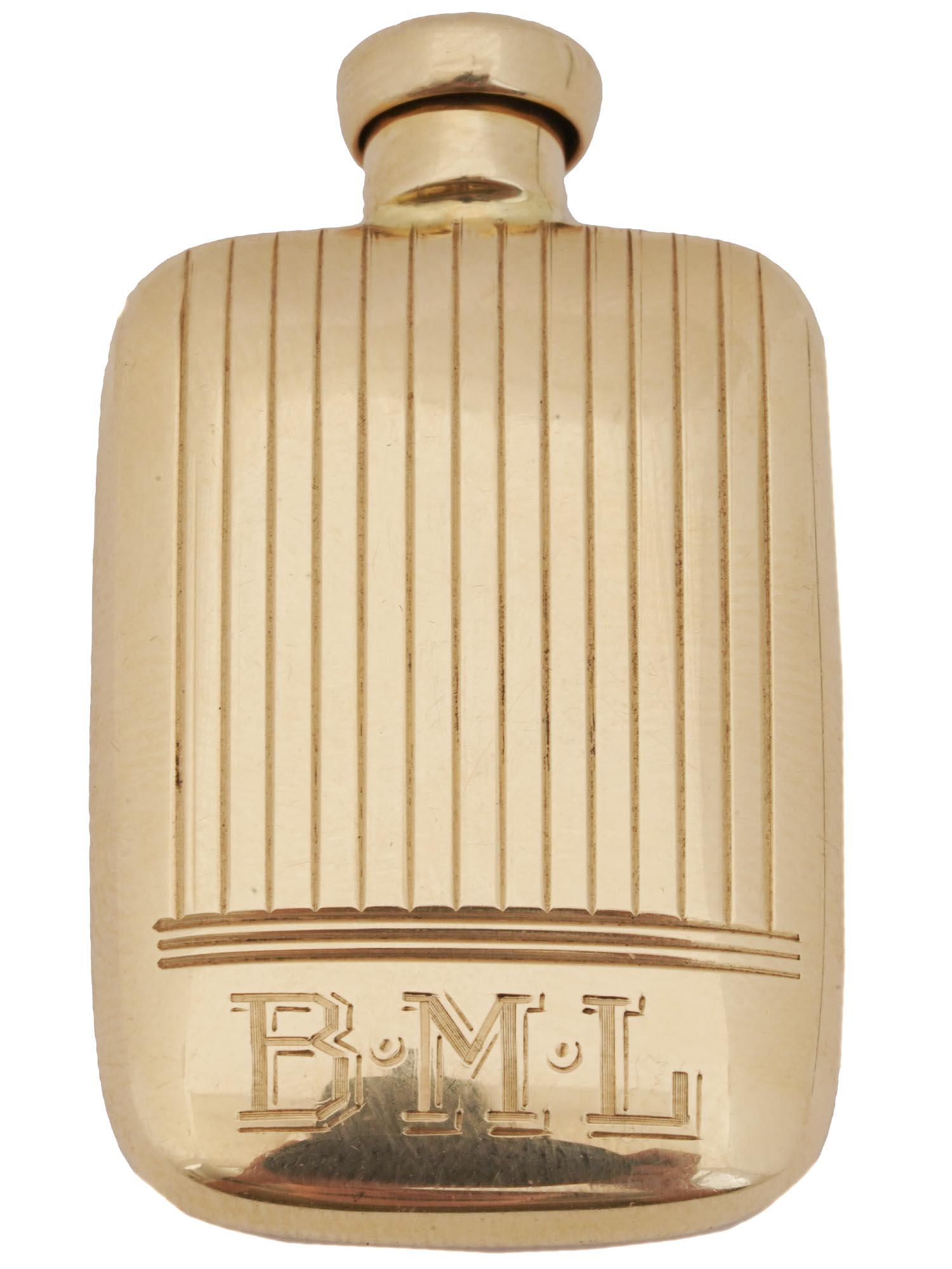 14K YELLOW GOLD PERFUME DECANT BOTTLE W ENGRAVING (1 of 3)