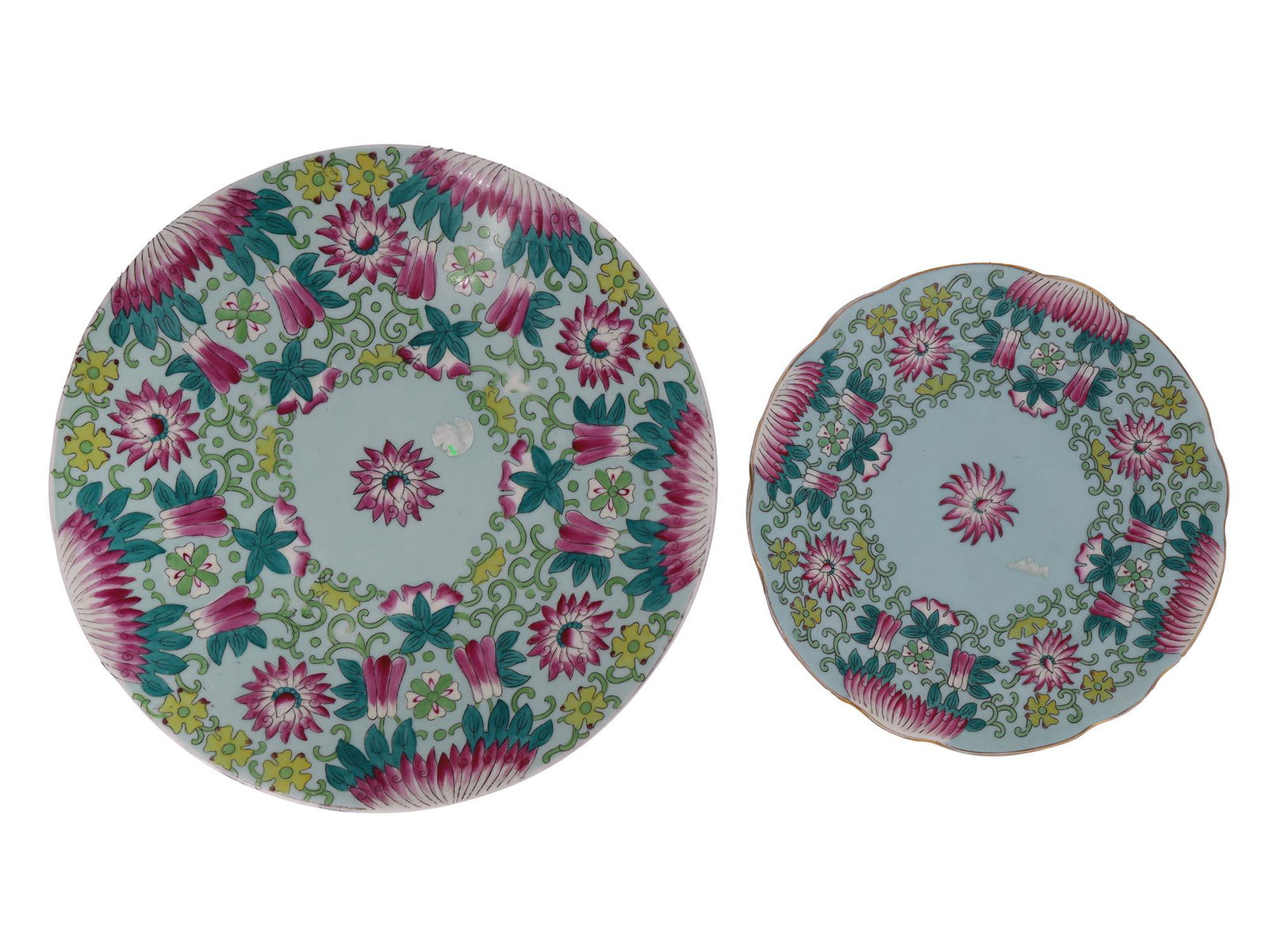 TWO ANTIQUE RUSSIAN PORCELAIN ORIENTAL PLATES (1 of 4)