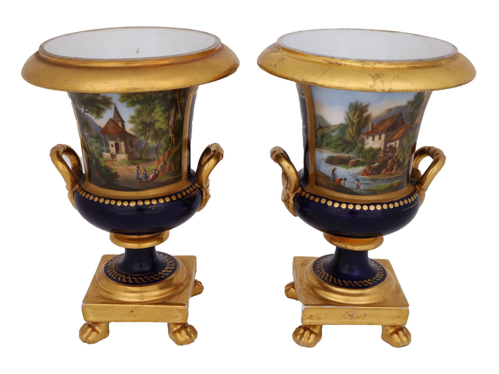 PAIR OF NEOCLASSICAL GILT PORCELAIN FLOOR VASES (1 of 6)