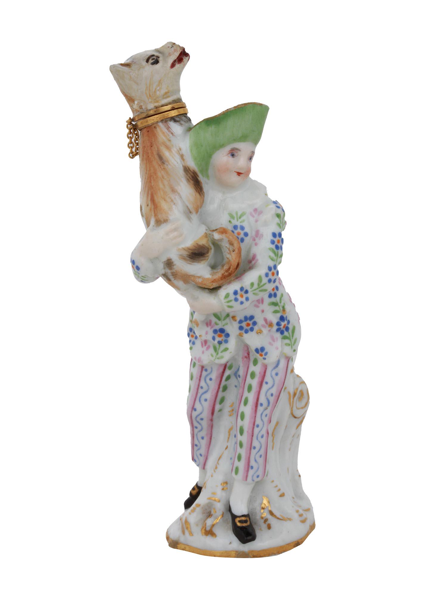 ANTIQUE MEISSEN PORCELAIN FIGURAL PERFUME BOTTLE (1 of 9)