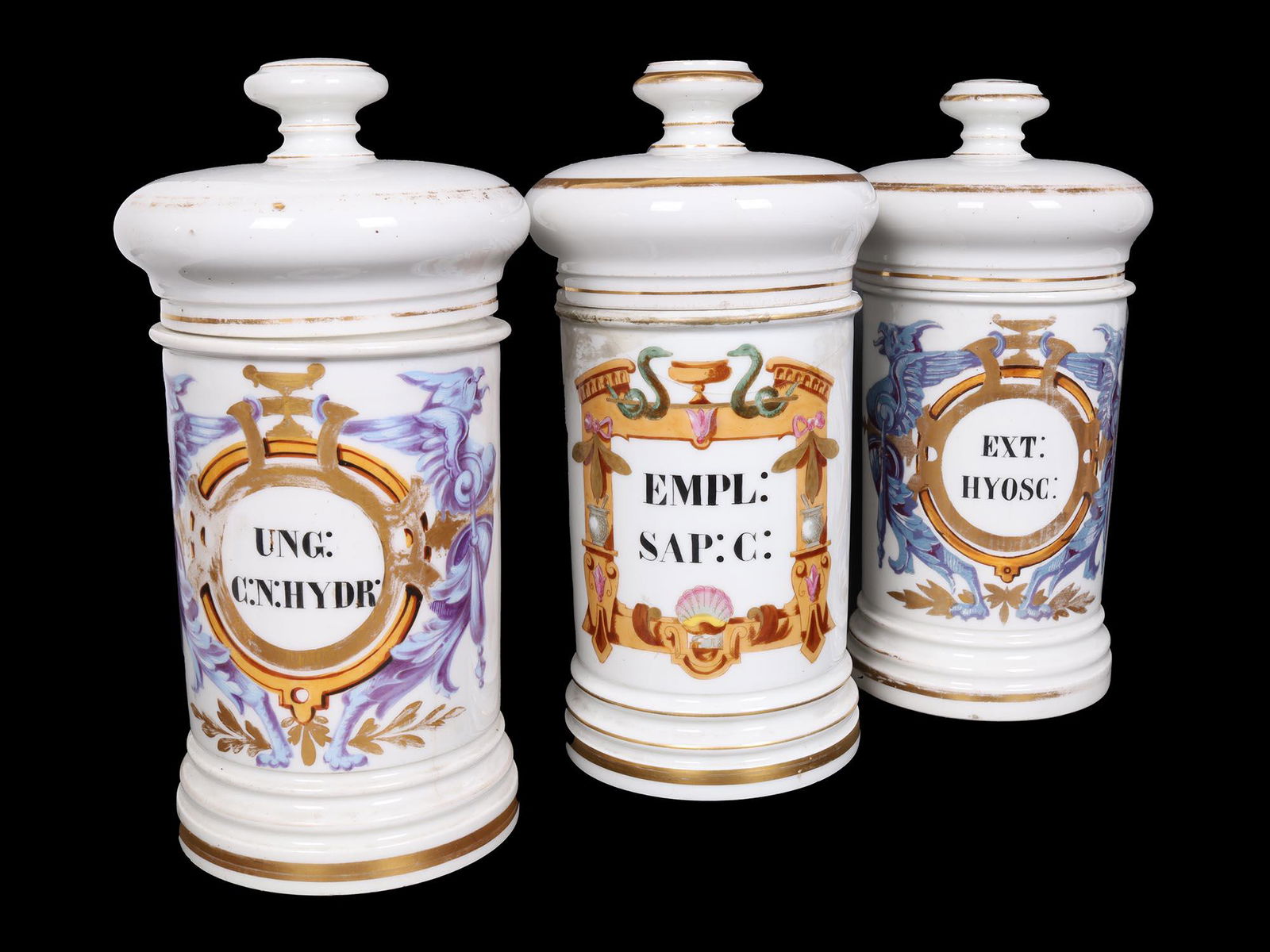 ANTIQUE FRENCH 19TH C. PORCELAIN APOTHECARY CANISTER (1 of 11)
